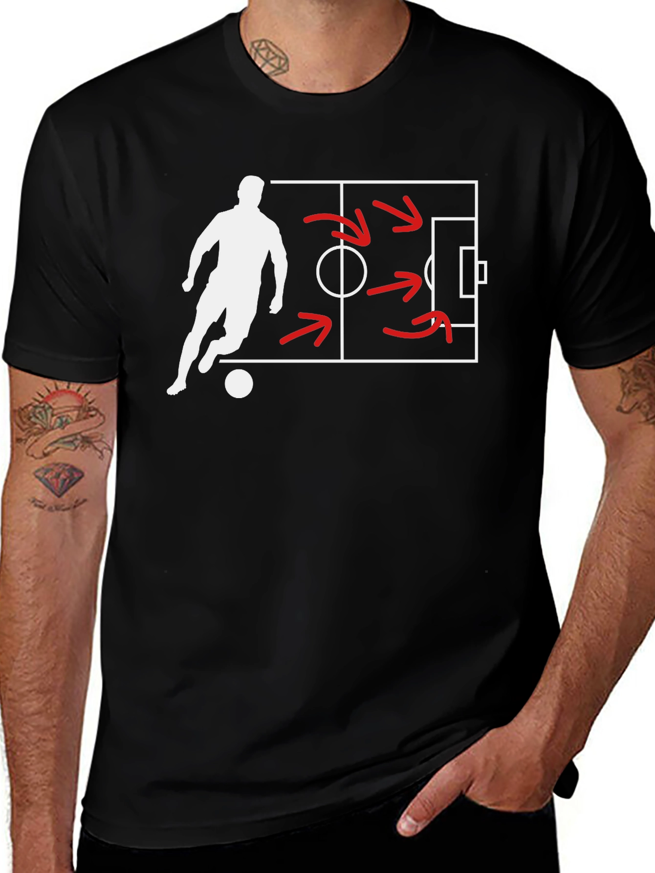 Soccer Strategy Black T-Shirt
