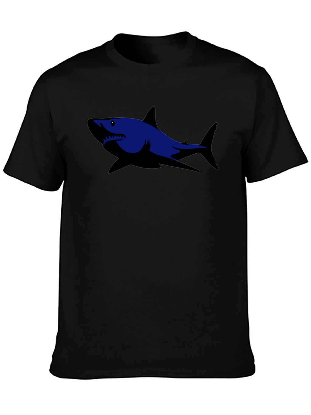Shark Graphic Tee - Black Cotton Casual Shirt