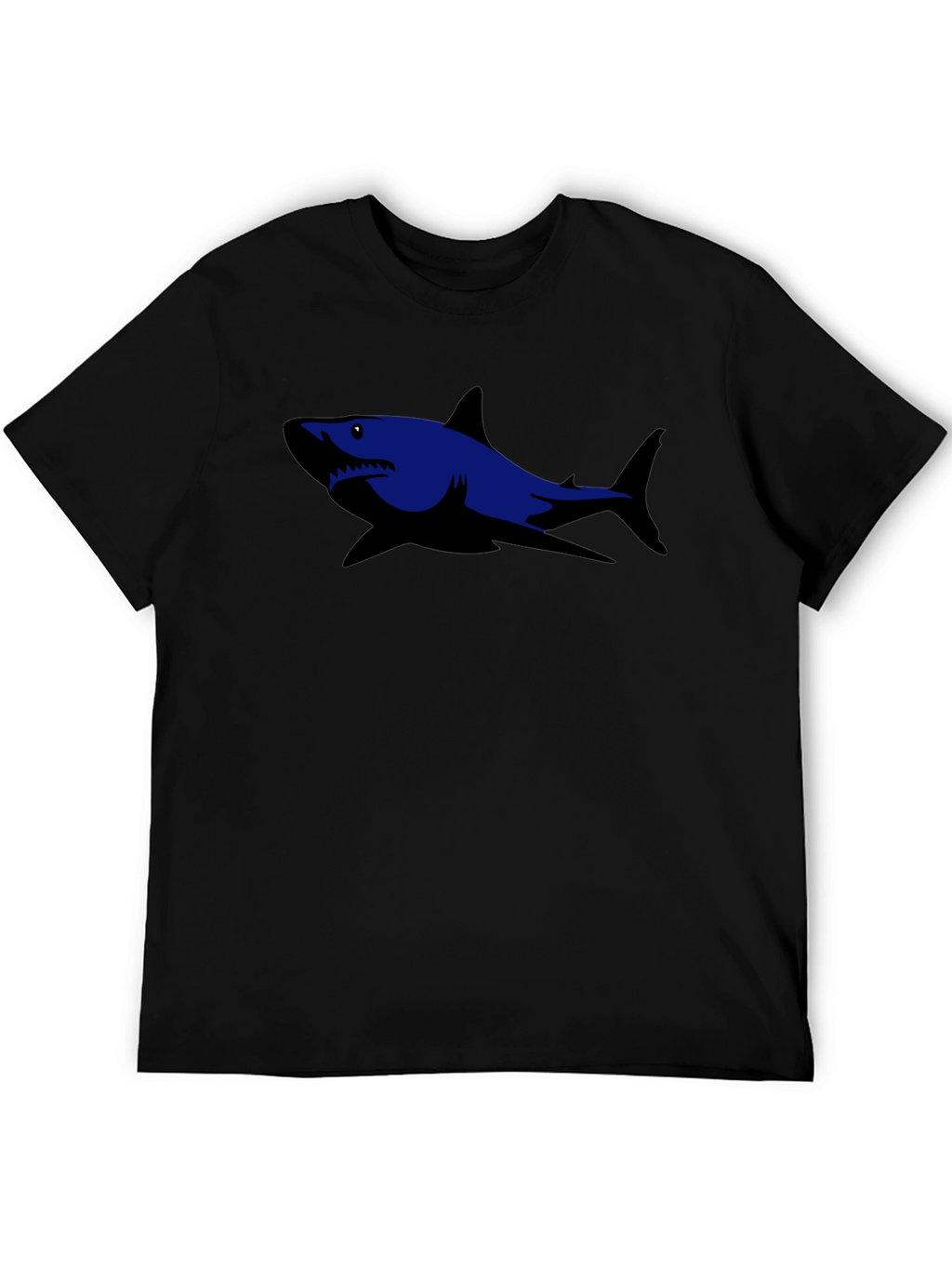 Shark Graphic Tee - Black Cotton Casual Shirt