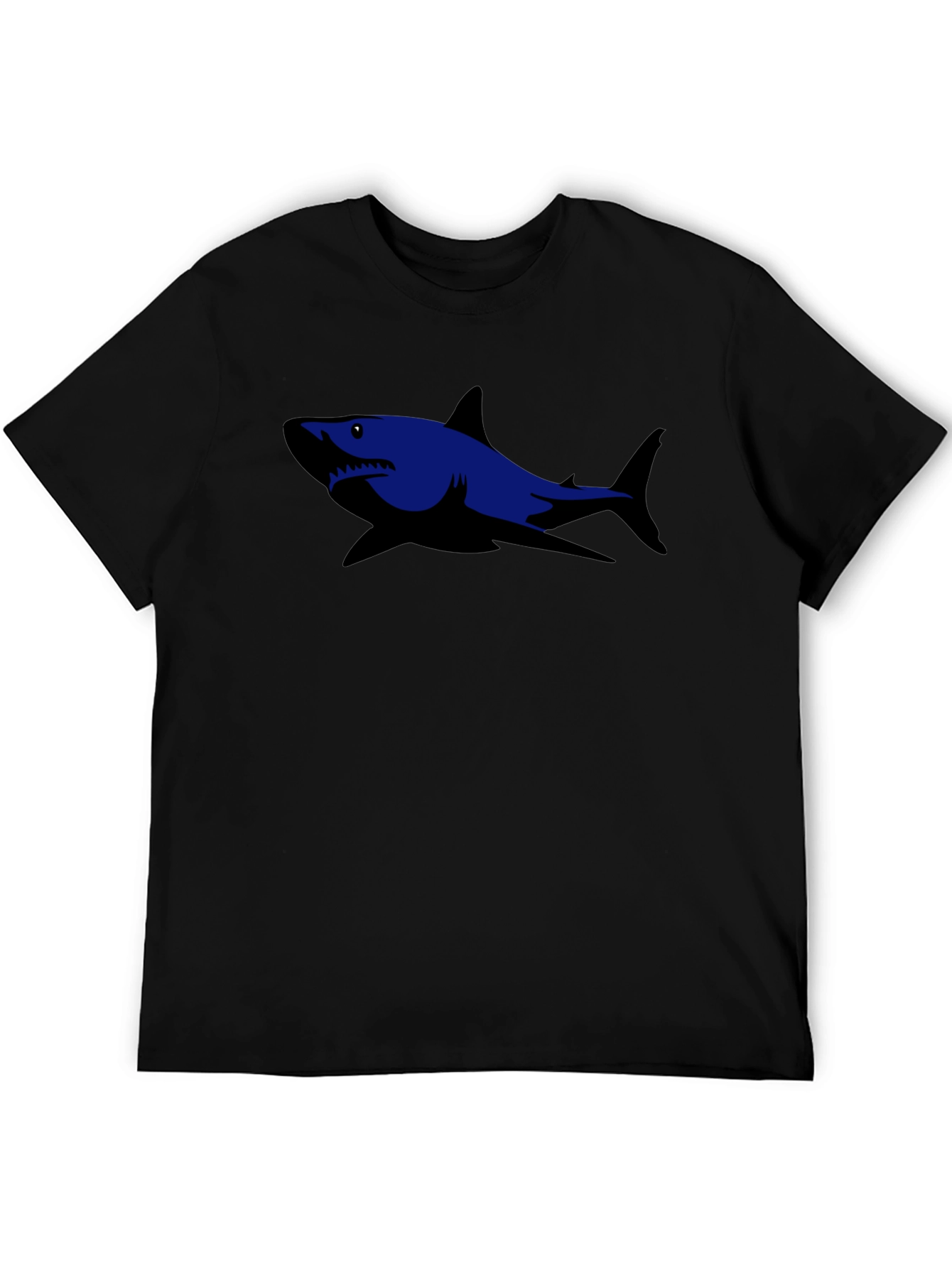 Shark Graphic Tee - Black Cotton Casual Shirt