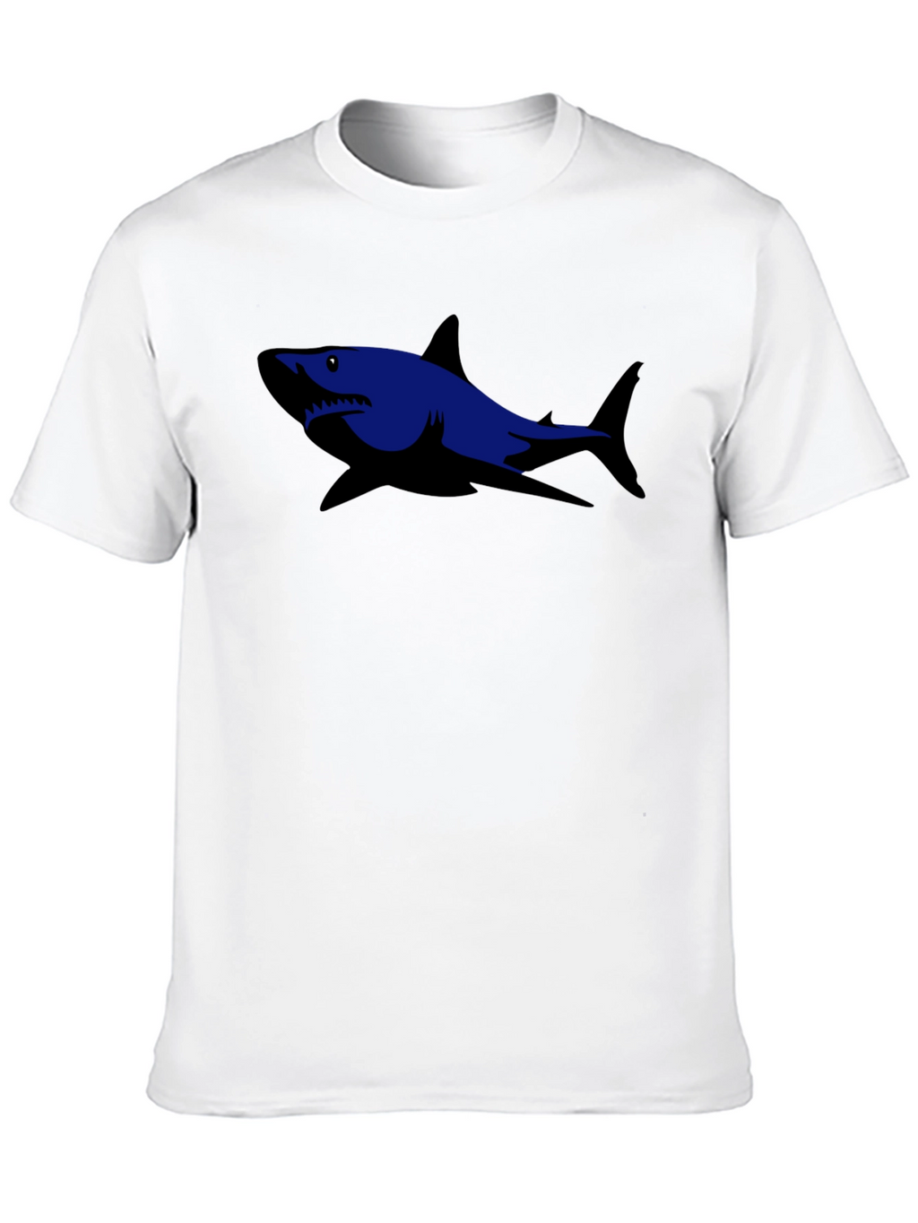 Shark Graphic Tee - Black Cotton Casual Shirt