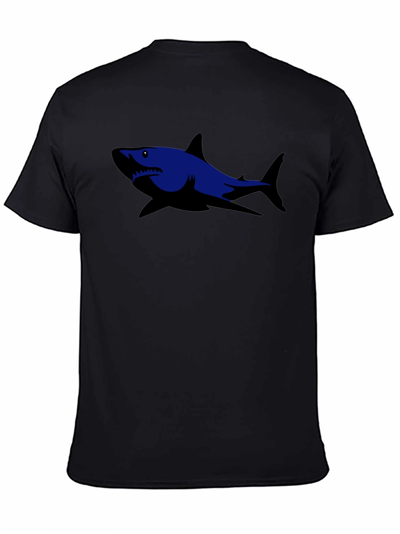 Shark Graphic Tee - Black Cotton Casual Shirt