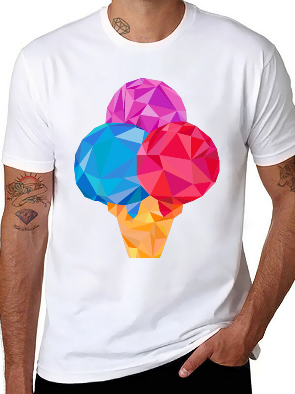 Geometric Ice Cream Graphic T-Shirt