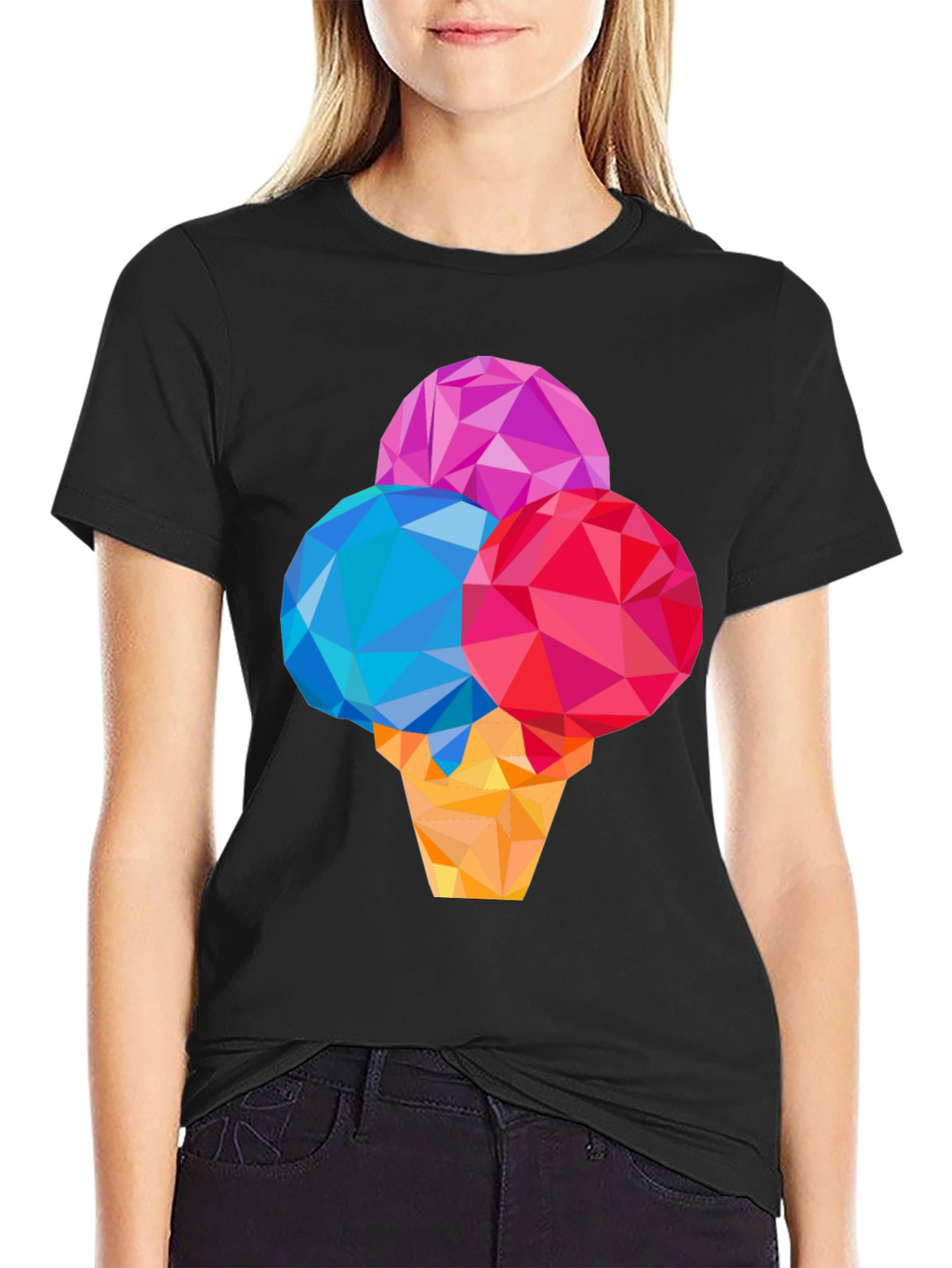 Geometric Ice Cream Graphic T-Shirt