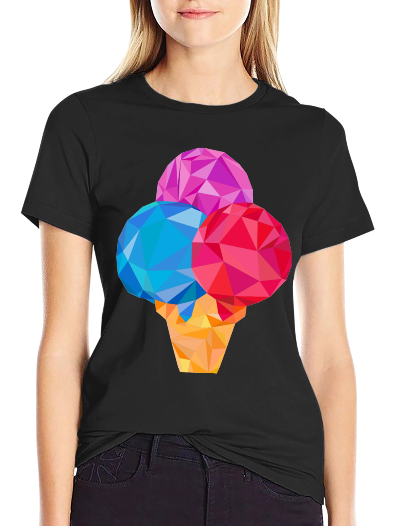 Geometric Ice Cream Graphic T-Shirt
