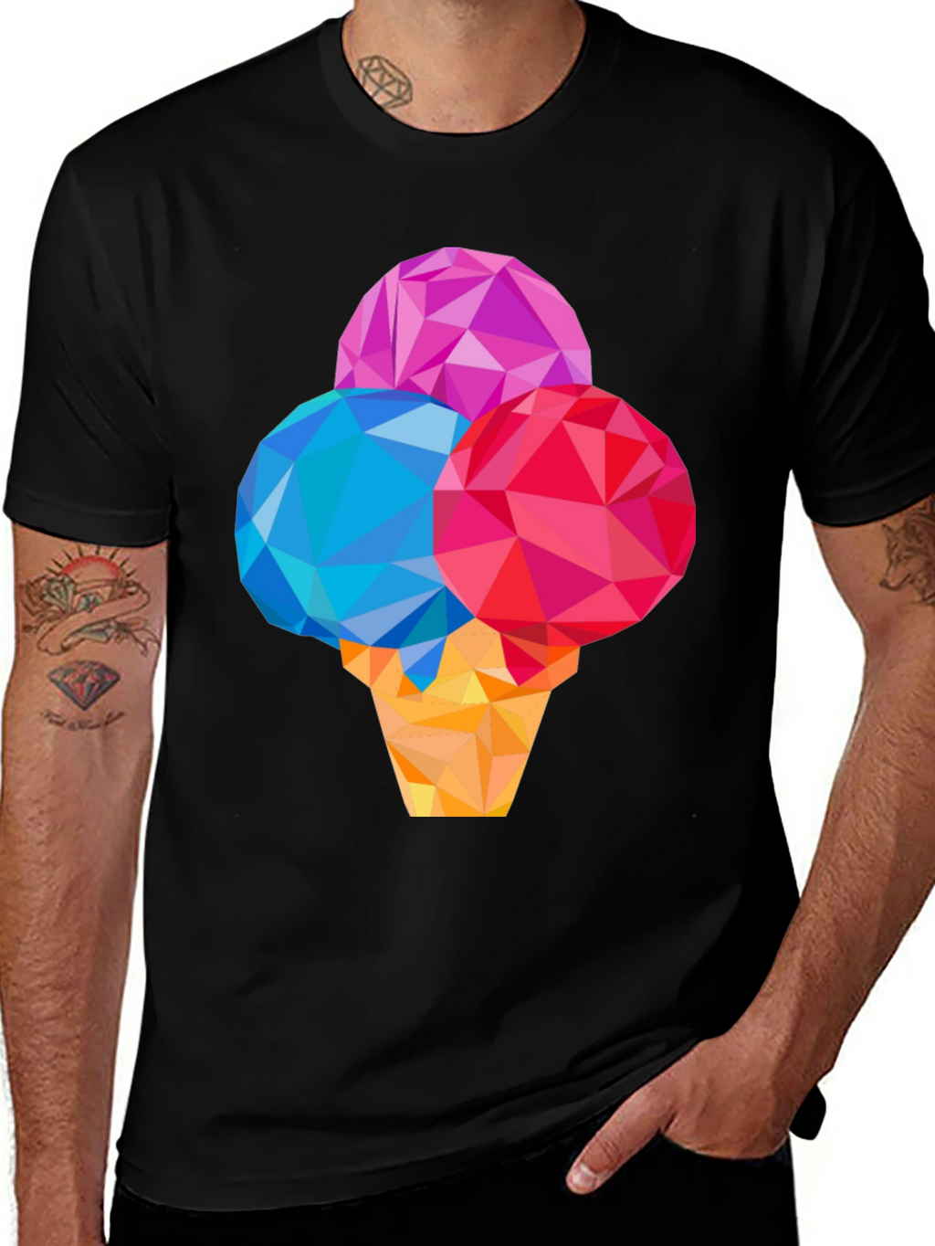 Geometric Ice Cream Graphic T-Shirt