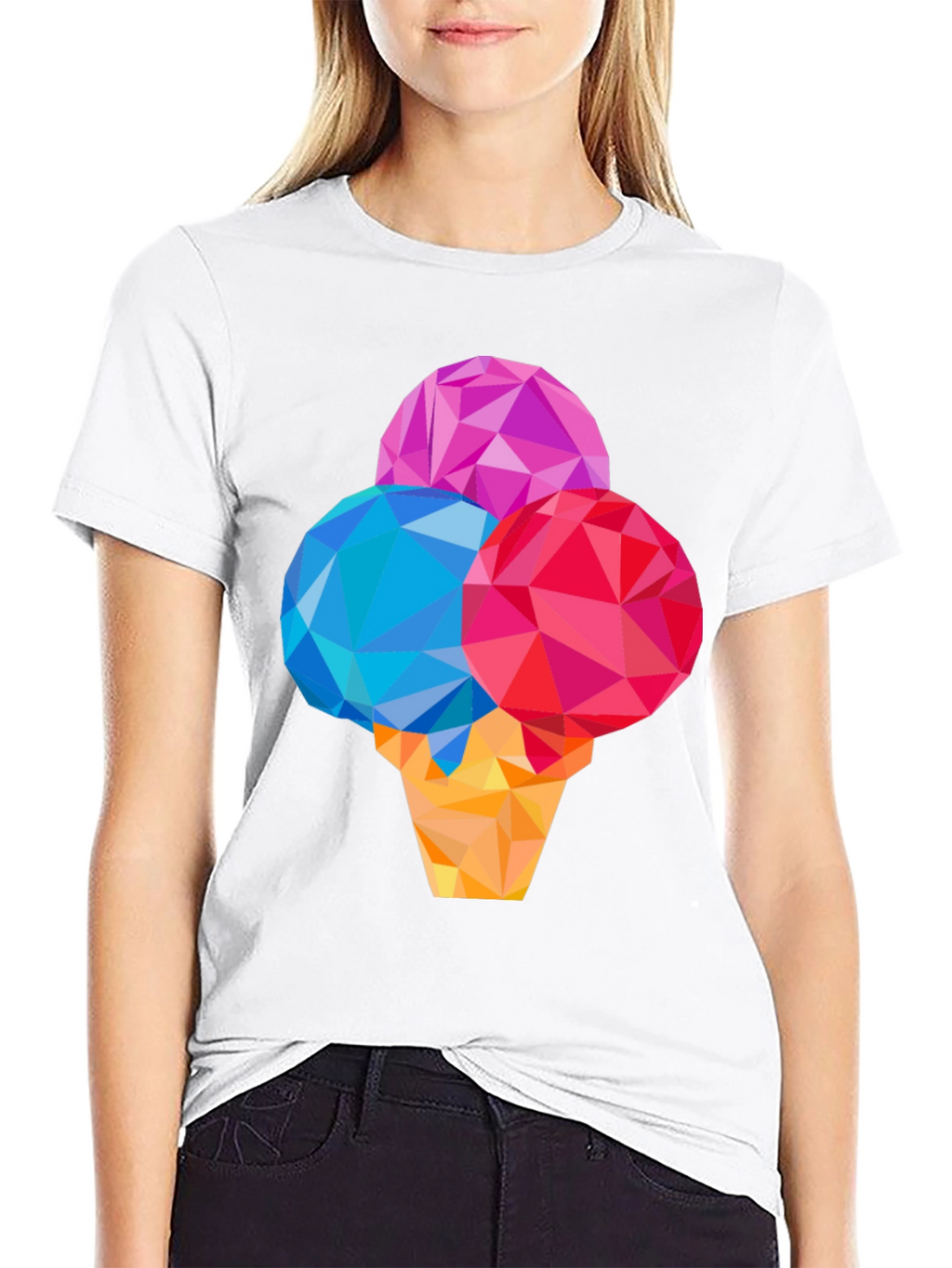 Geometric Ice Cream Graphic T-Shirt