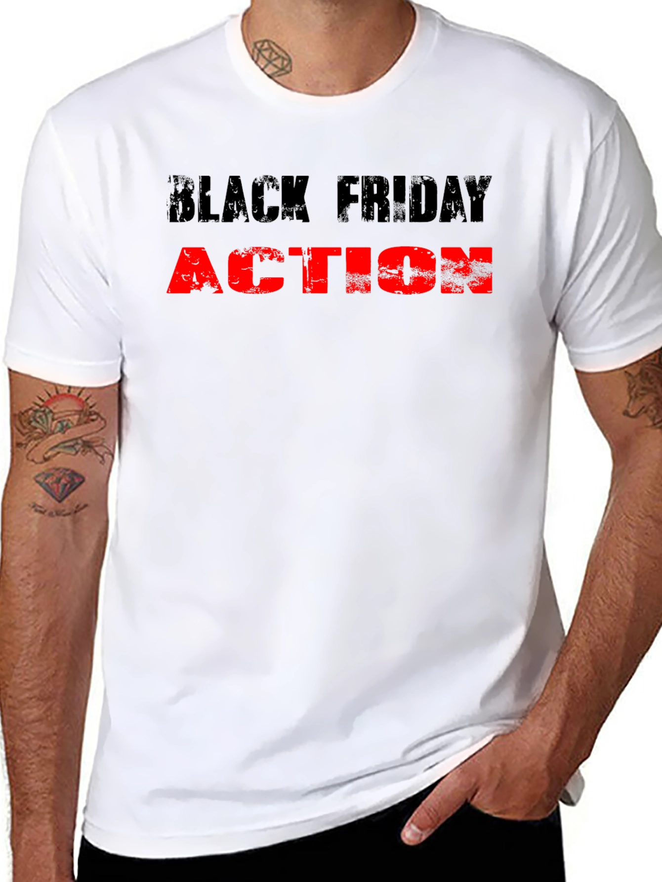 Black Friday Action Tee - Stylish Graphic T-Shirt