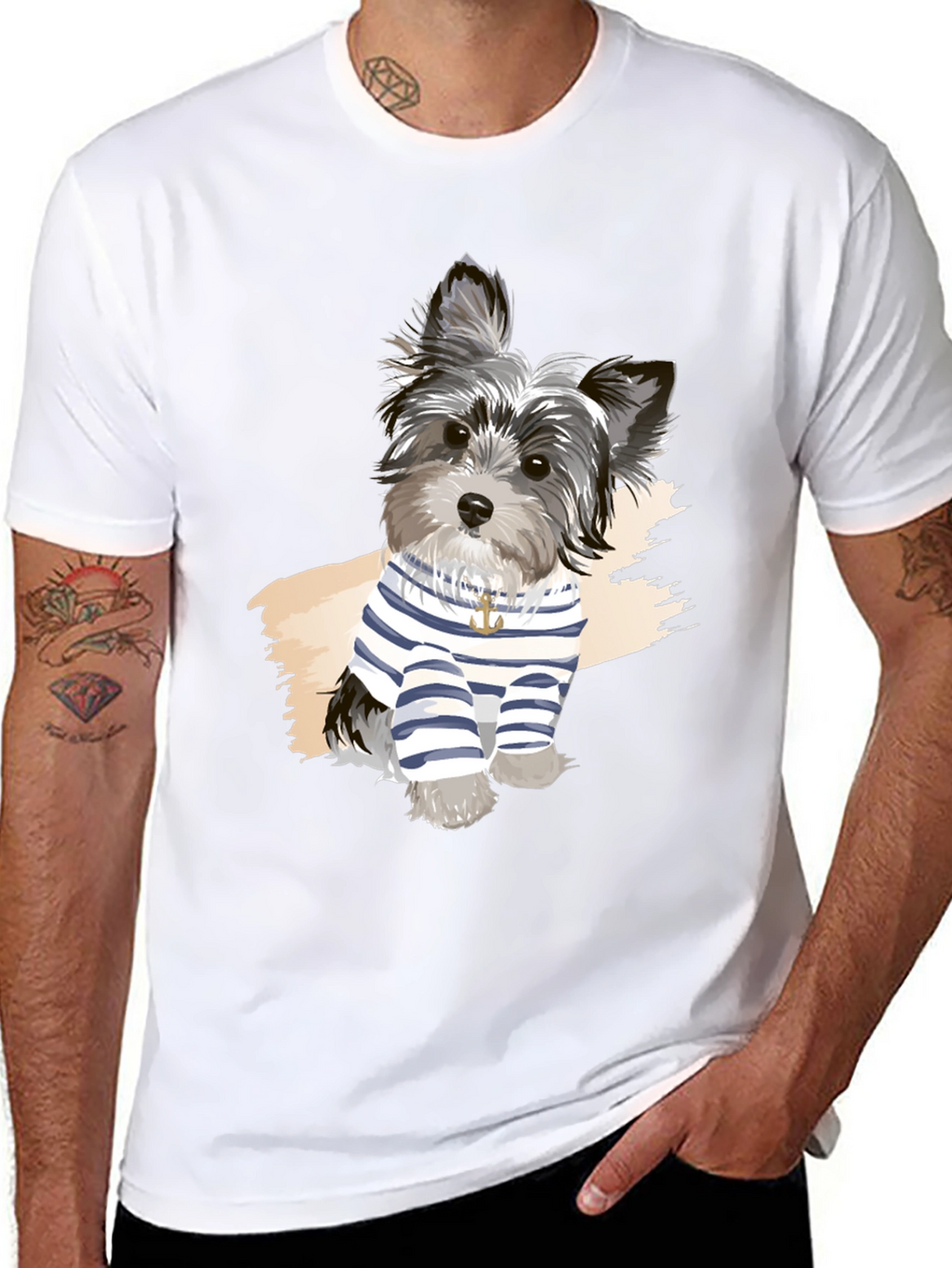Dog Graphic Tee - Black Short Sleeve T-Shirt