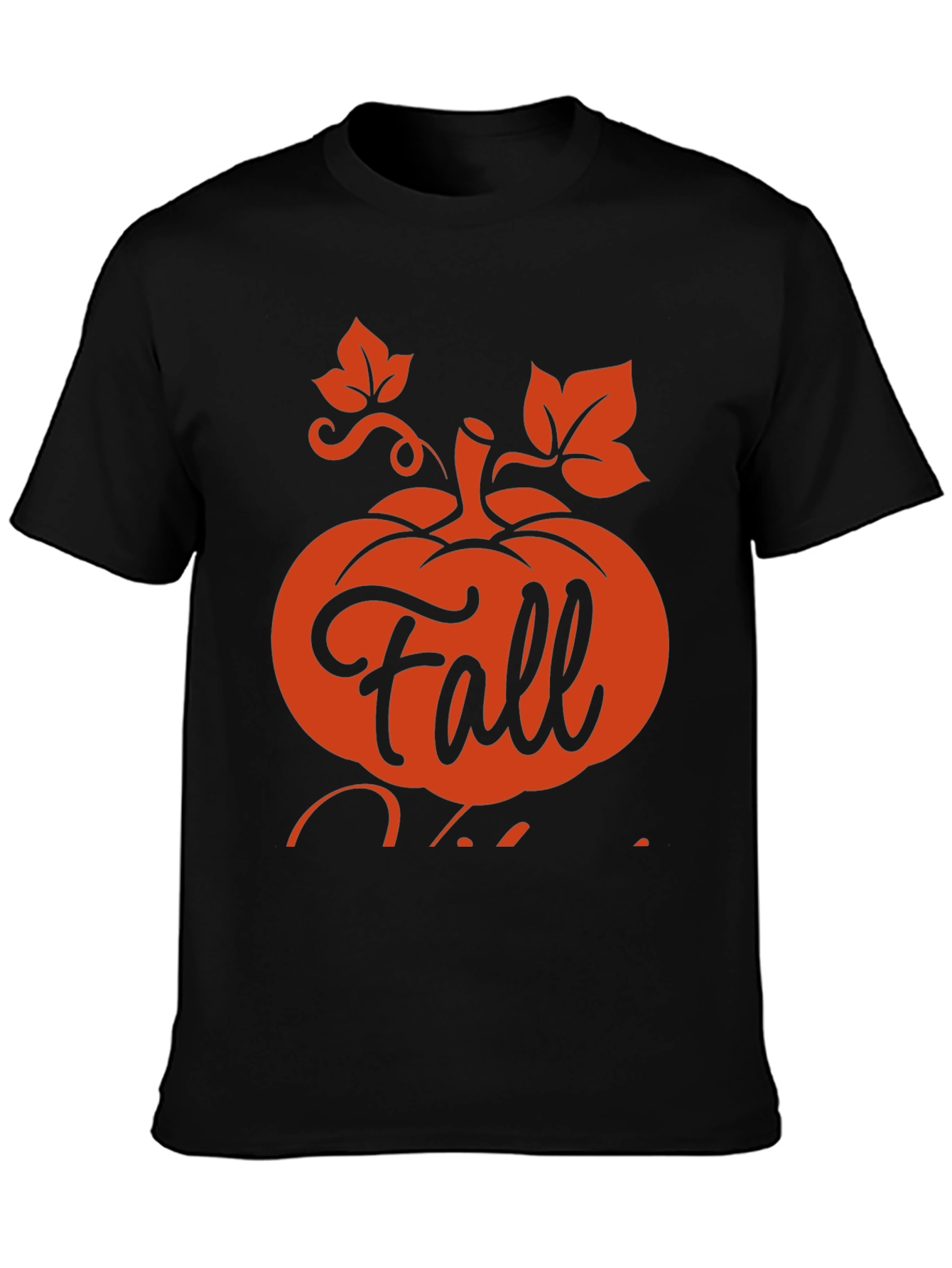 Fall Vibes Black Graphic T-Shirt