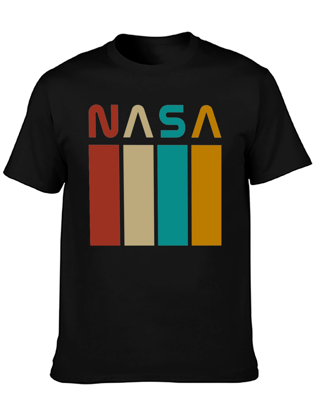Retro NASA Graphic Tee - Black Cotton Blend