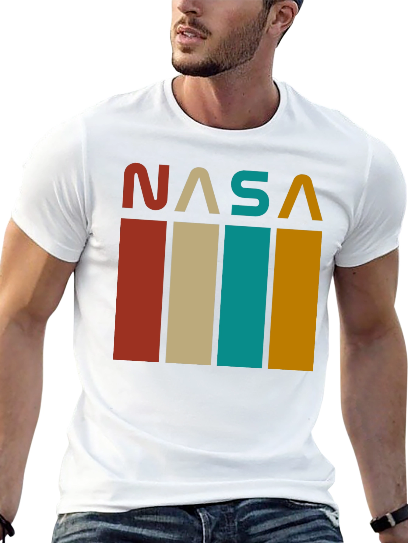 Retro NASA Graphic Tee - Black Cotton Blend