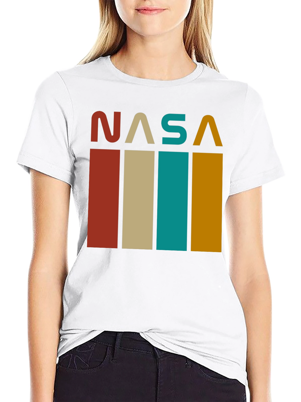 Retro NASA Graphic Tee - Black Cotton Blend