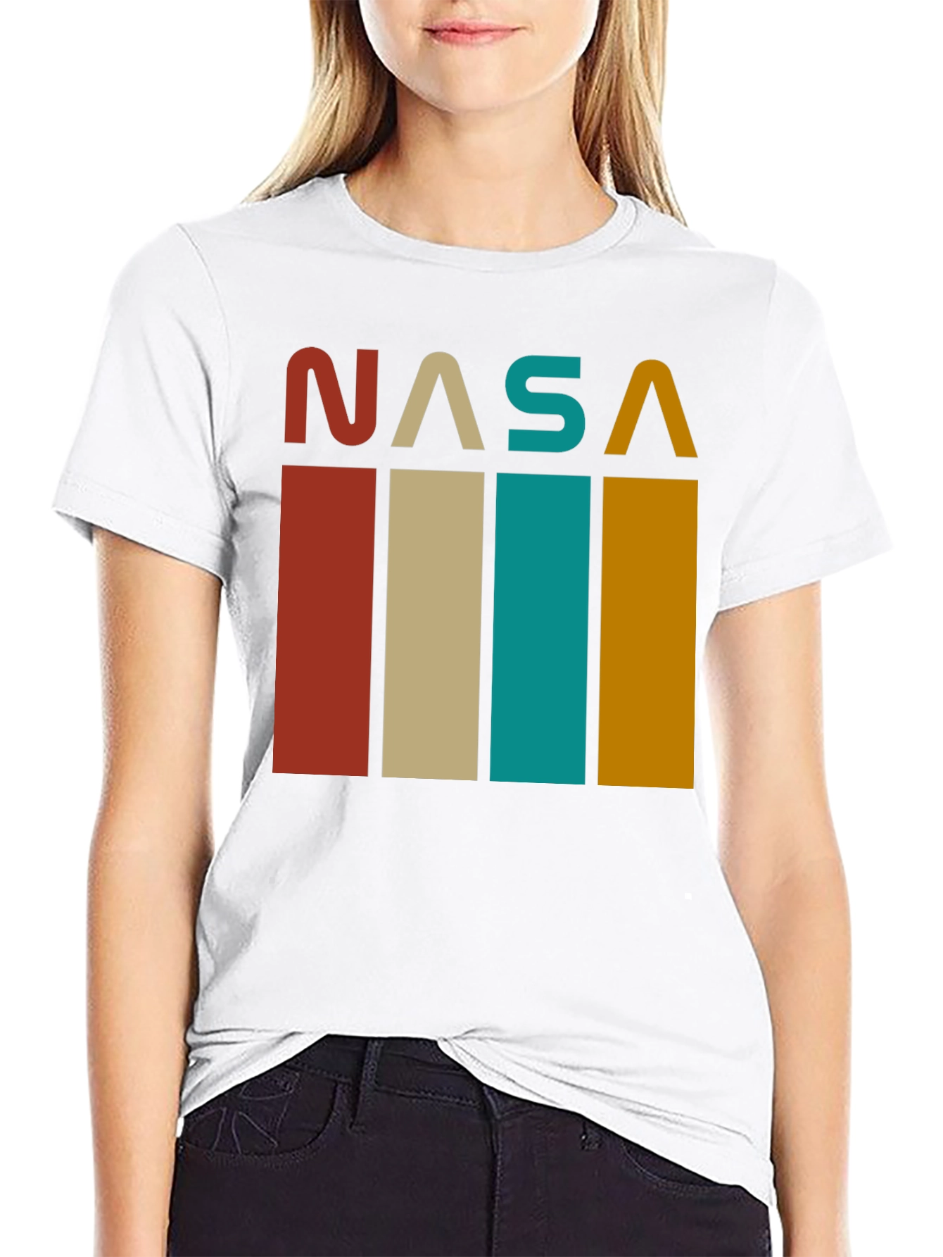 Retro NASA Graphic Tee - Black Cotton Blend