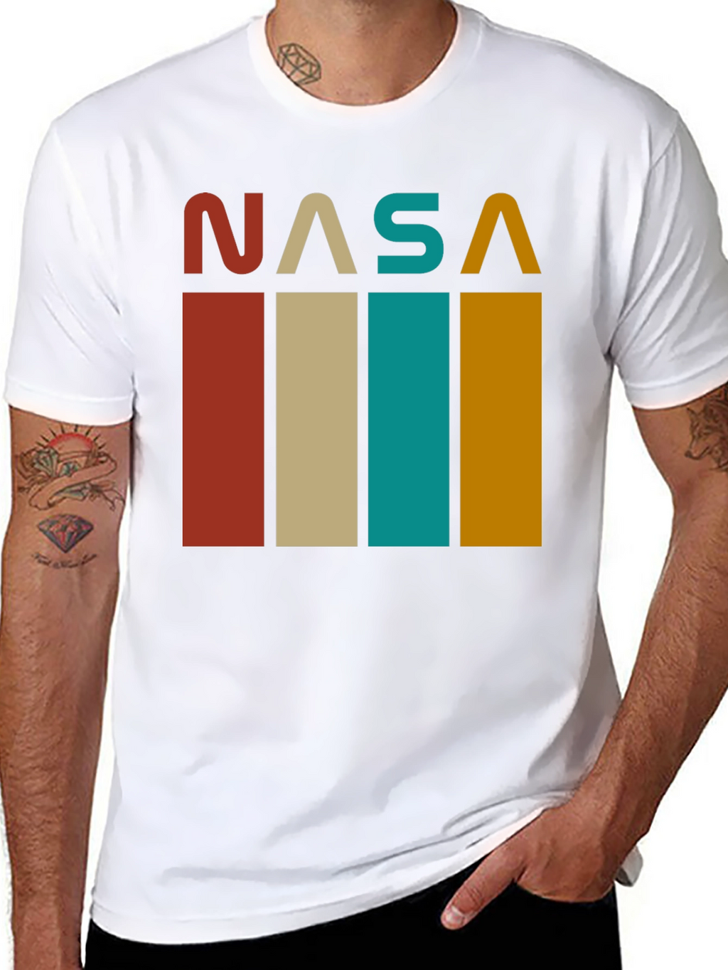 Retro NASA Graphic Tee - Black Cotton Blend