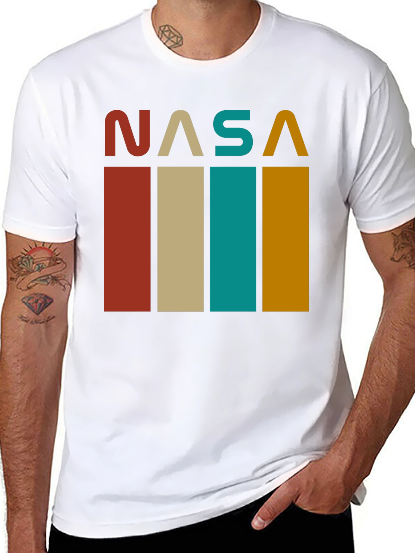 Retro NASA Graphic Tee - Black Cotton Blend