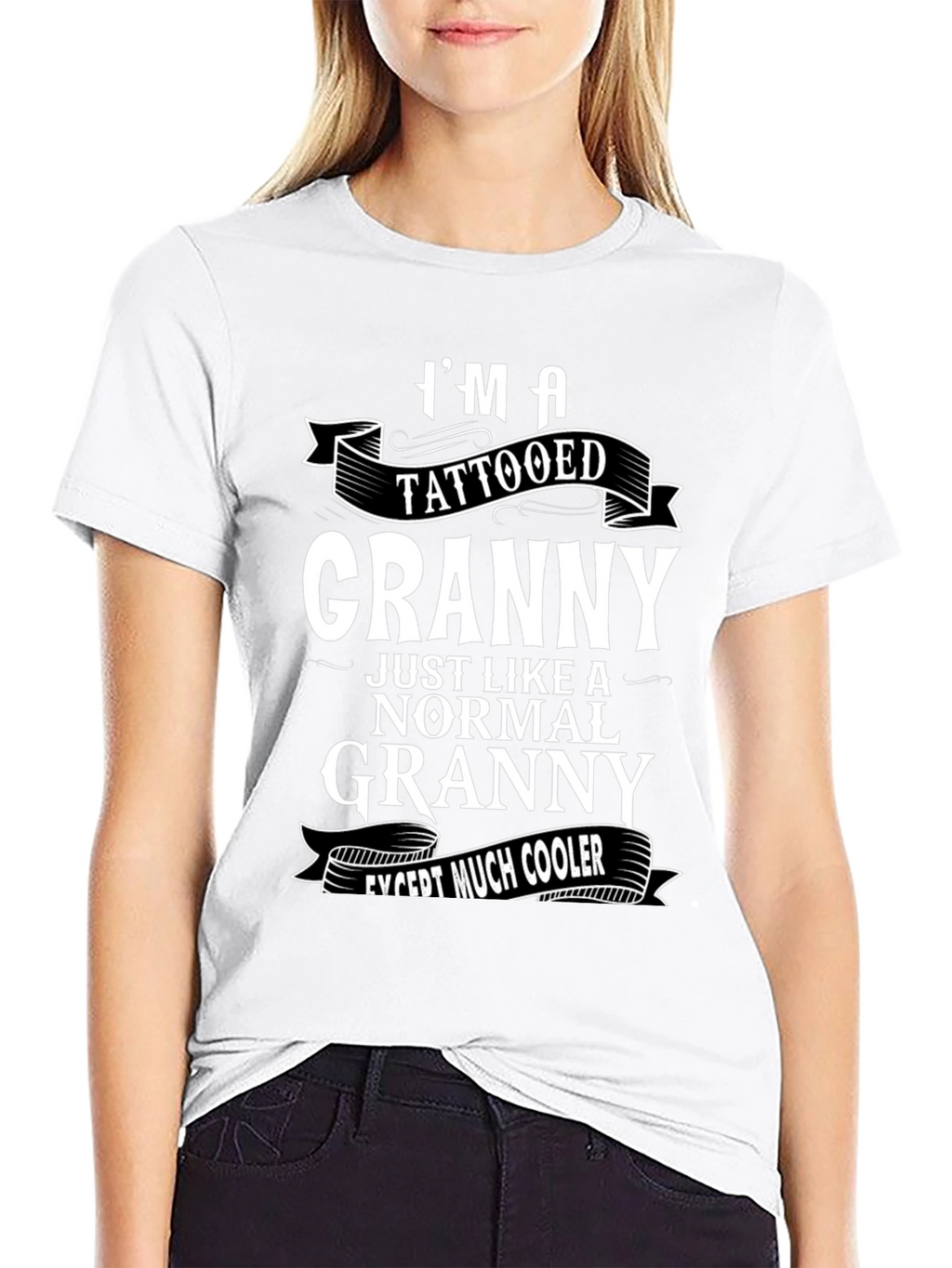 Cool Tattooed Granny Graphic T-Shirt