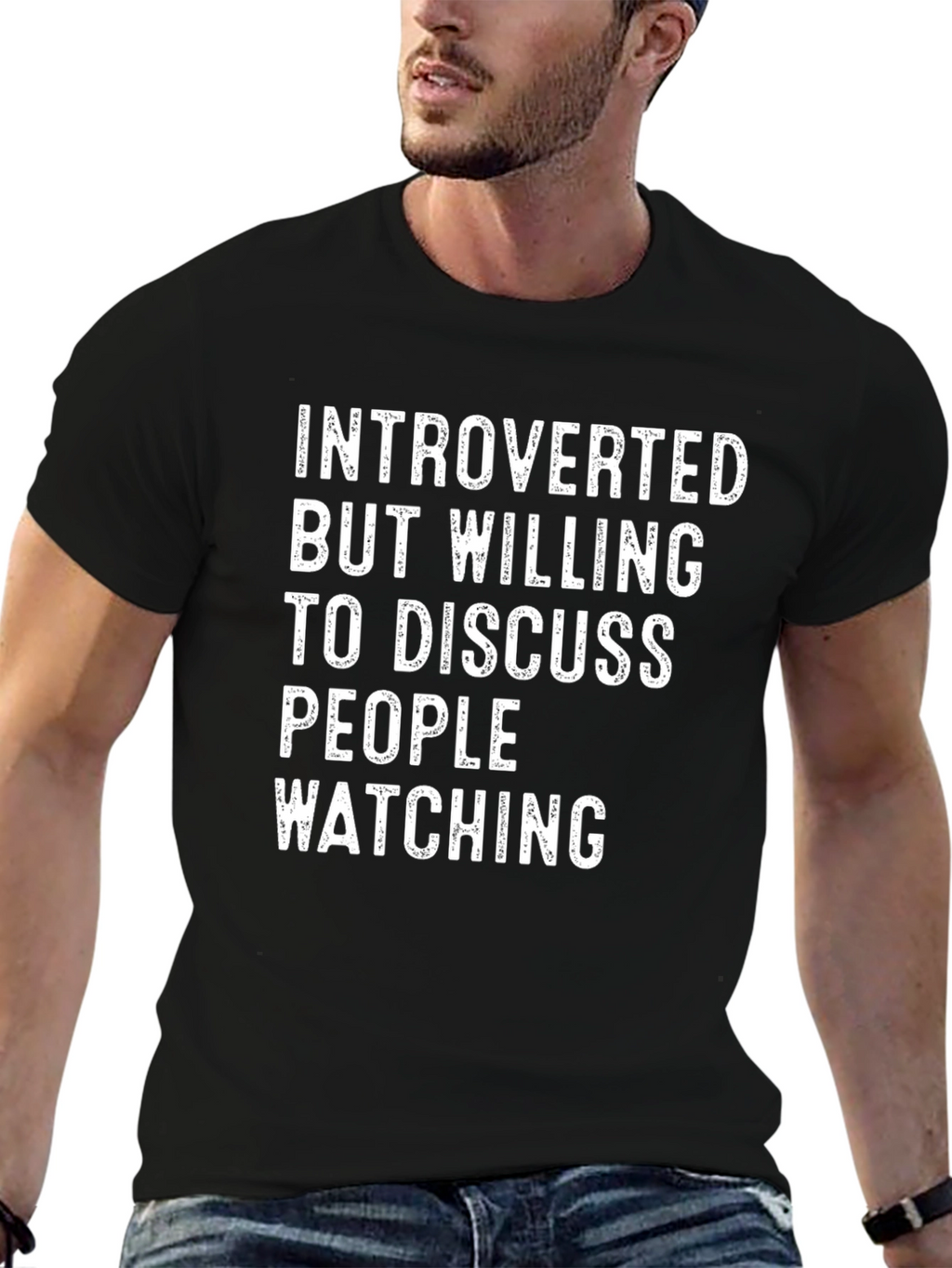 Introverted People Watching Graphic T-Shirt