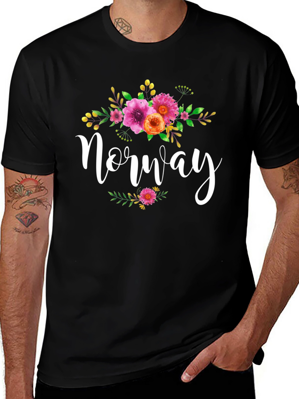 Floral Norway Tee - Stylish Travel Shirt