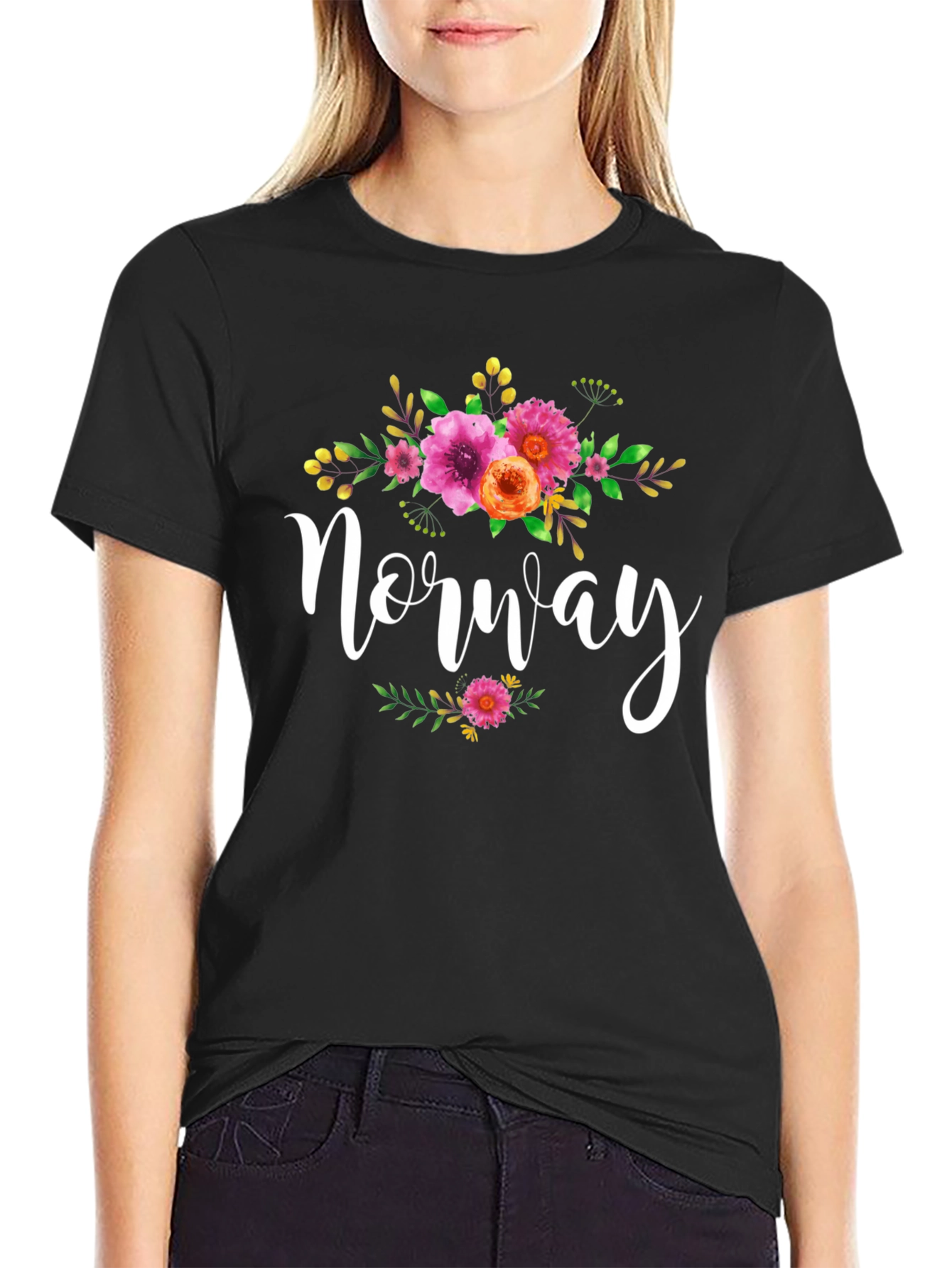 Floral Norway Tee - Stylish Travel Shirt