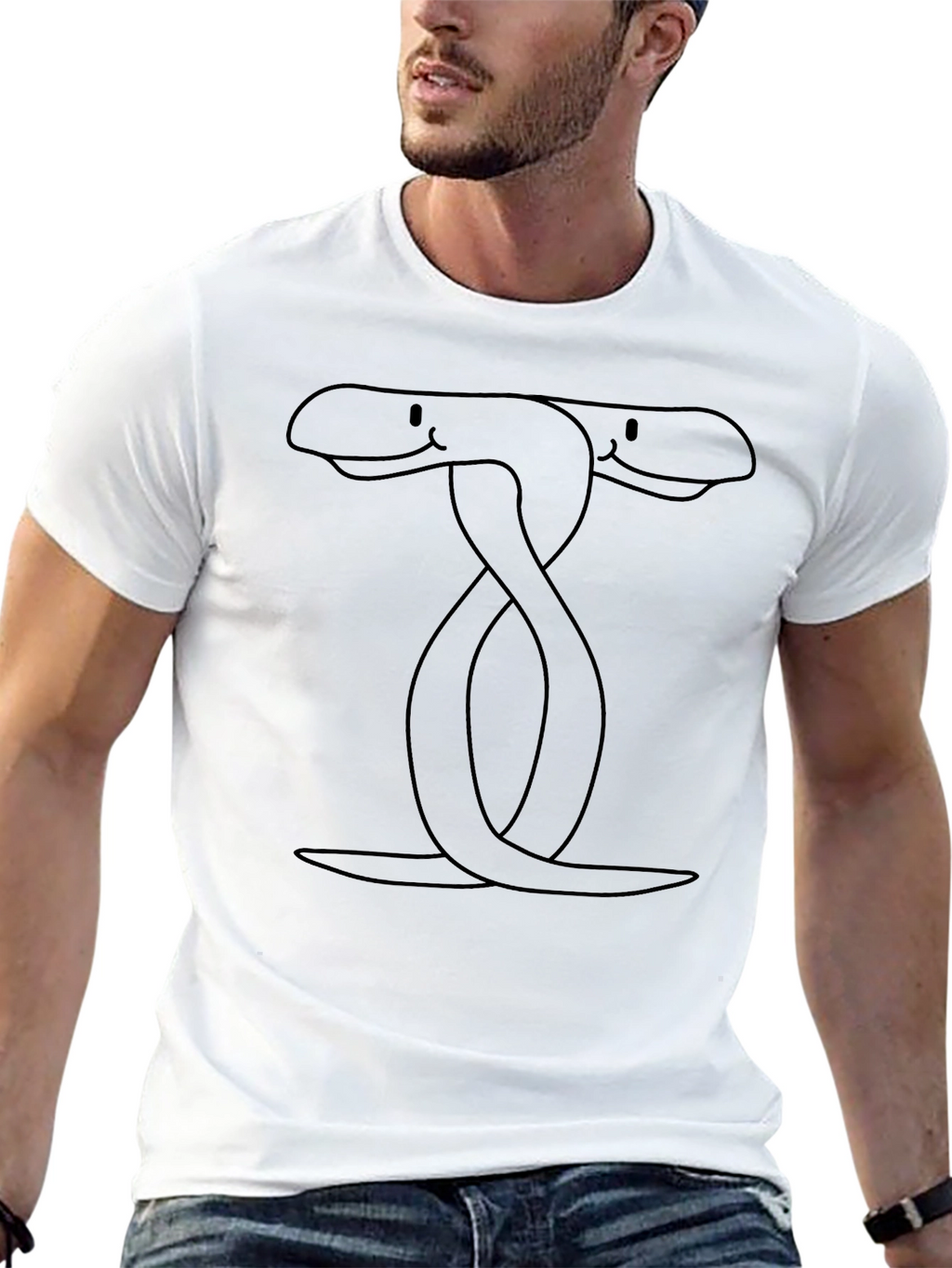 Two-Headed Snake Graphic Tee - Black