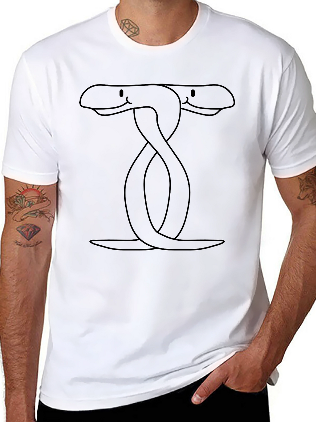 Two-Headed Snake Graphic Tee - Black