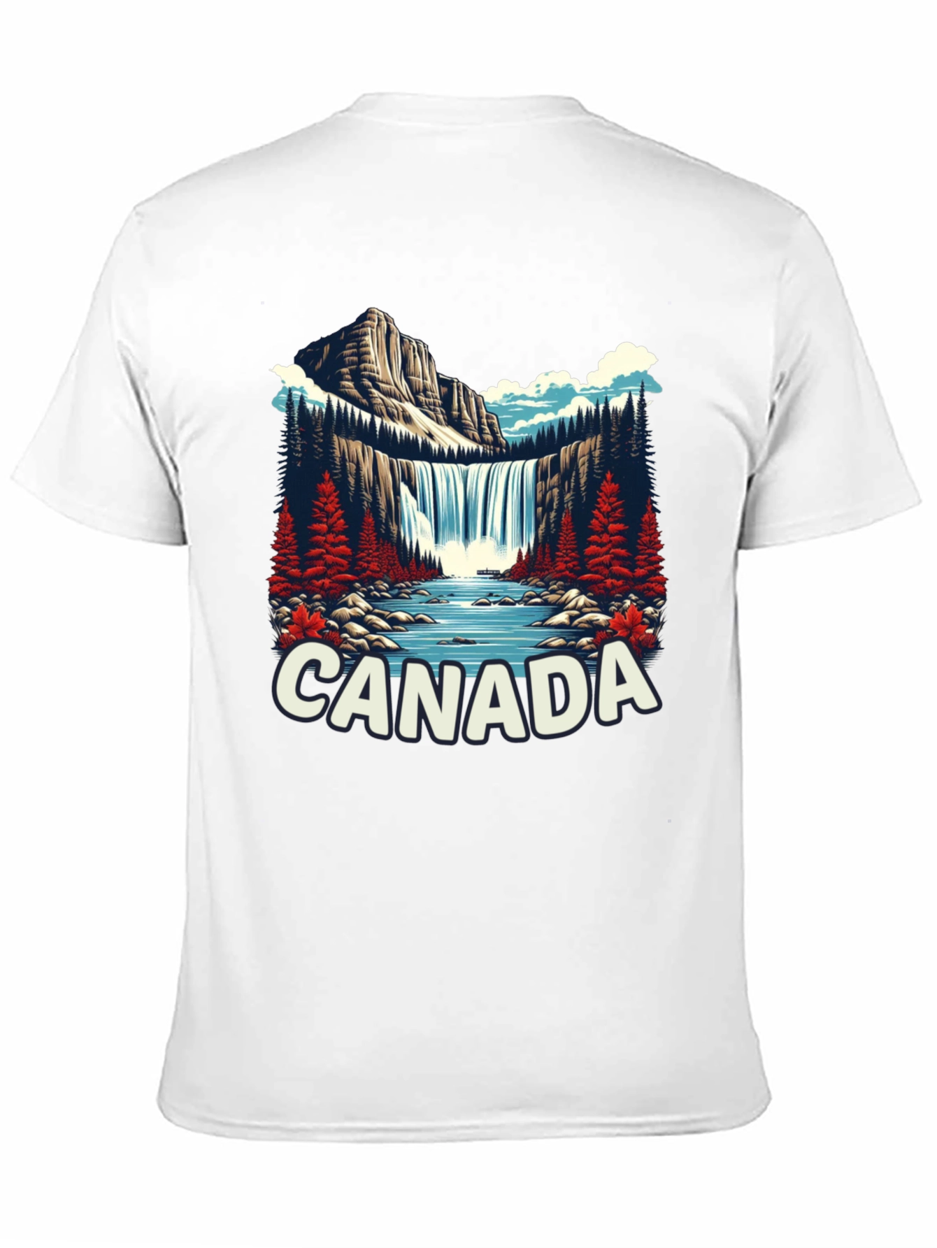 Canada Waterfall Graphic Tee - Nature Inspired T-Shirt