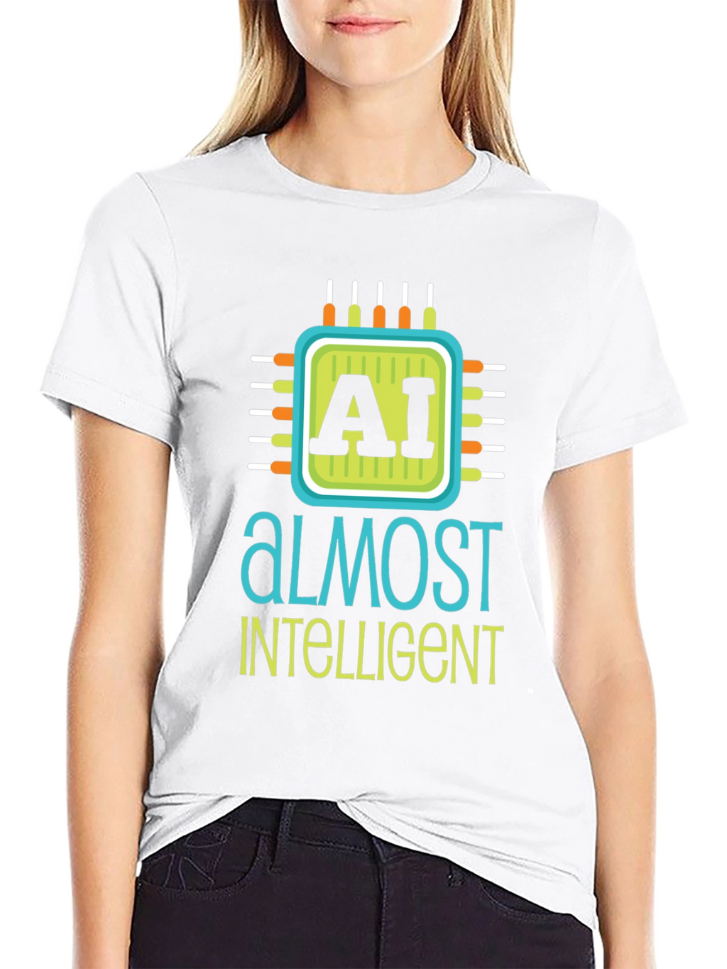 AI Almost Intelligent Black Graphic T-Shirt