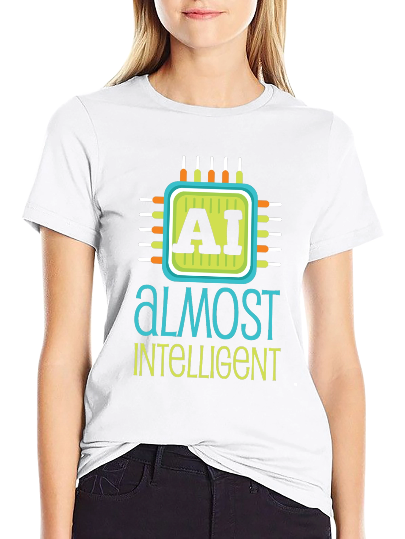 AI Almost Intelligent Black Graphic T-Shirt