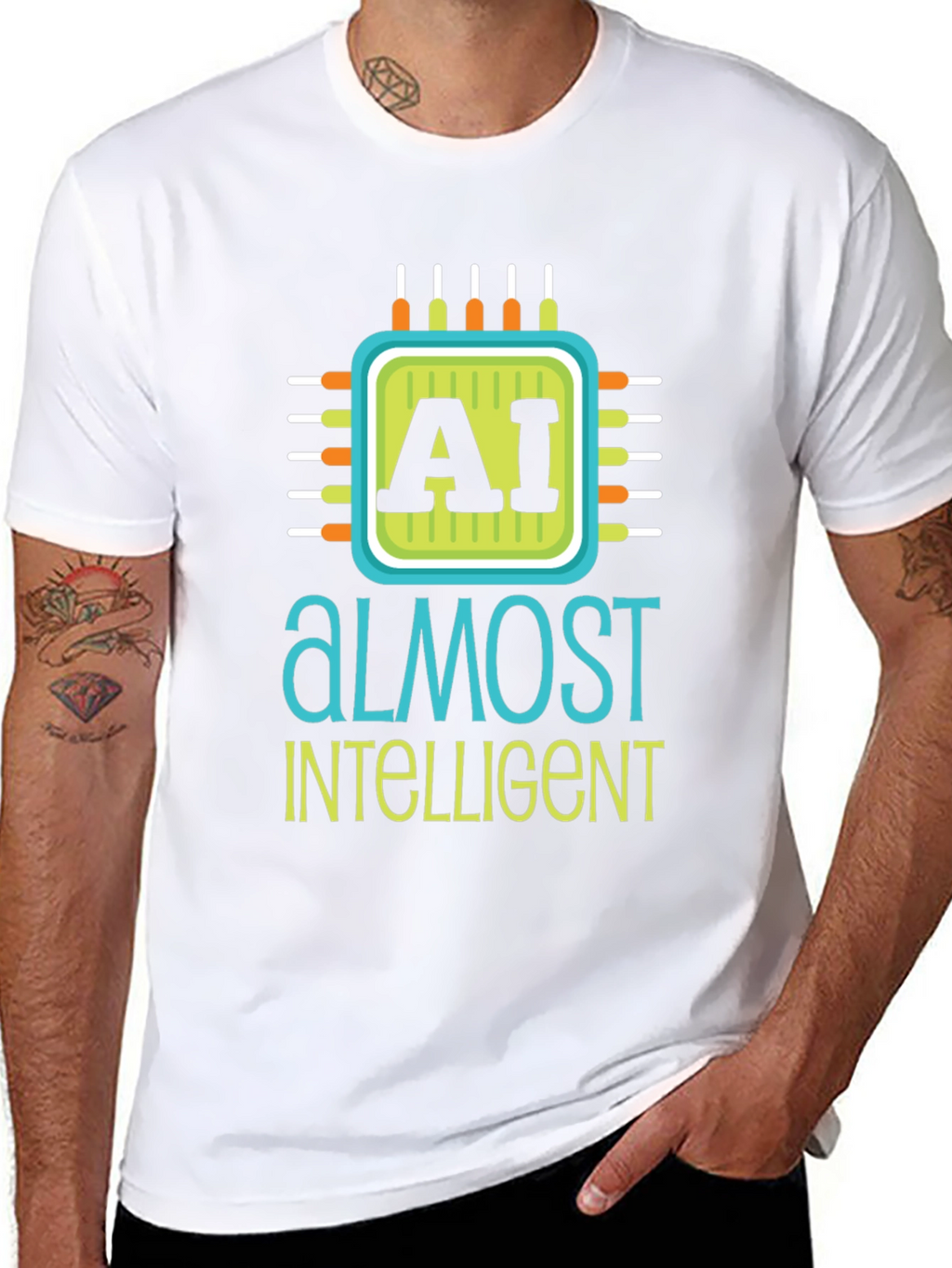 AI Almost Intelligent Black Graphic T-Shirt