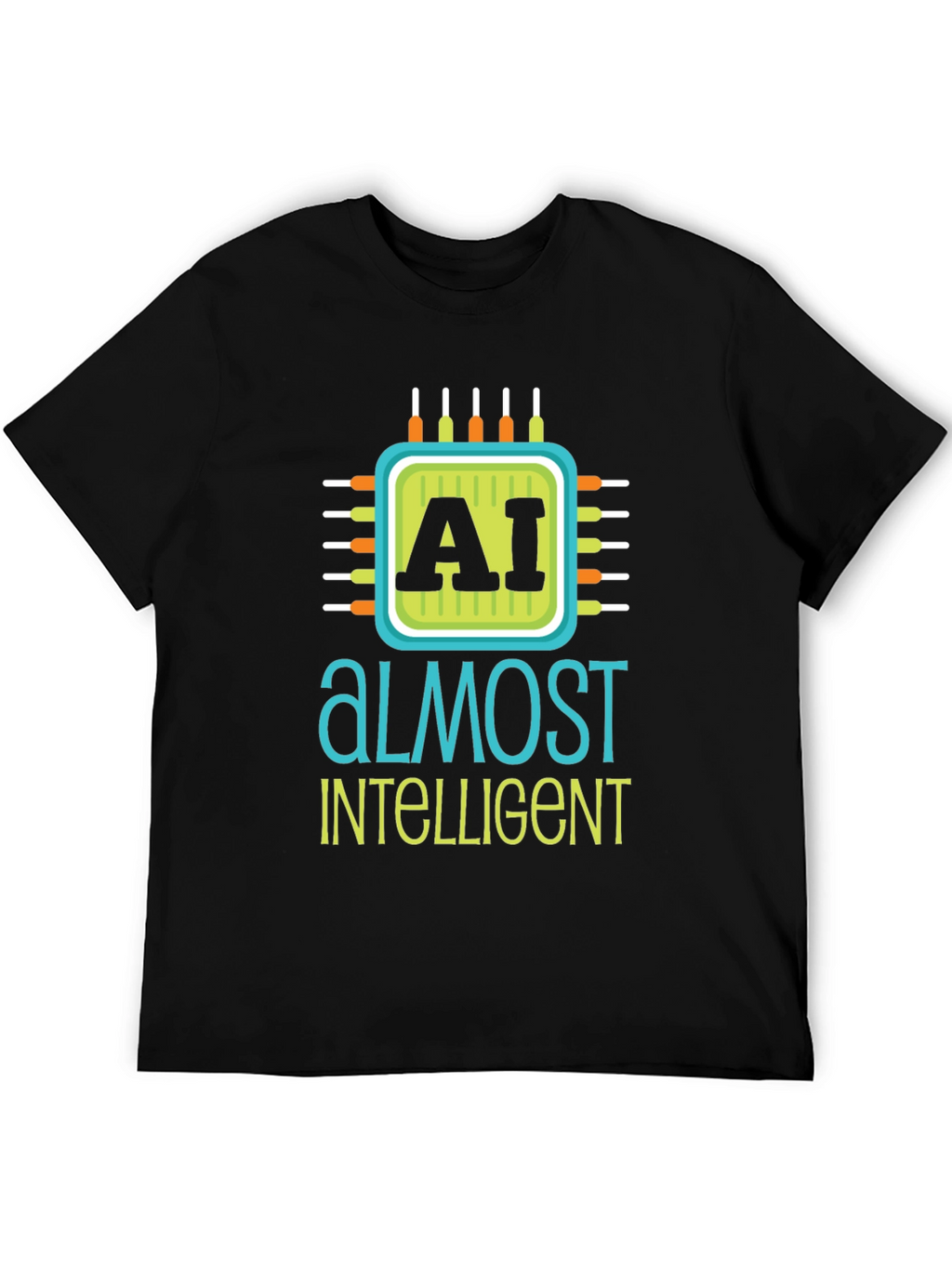 AI Almost Intelligent Black Graphic T-Shirt