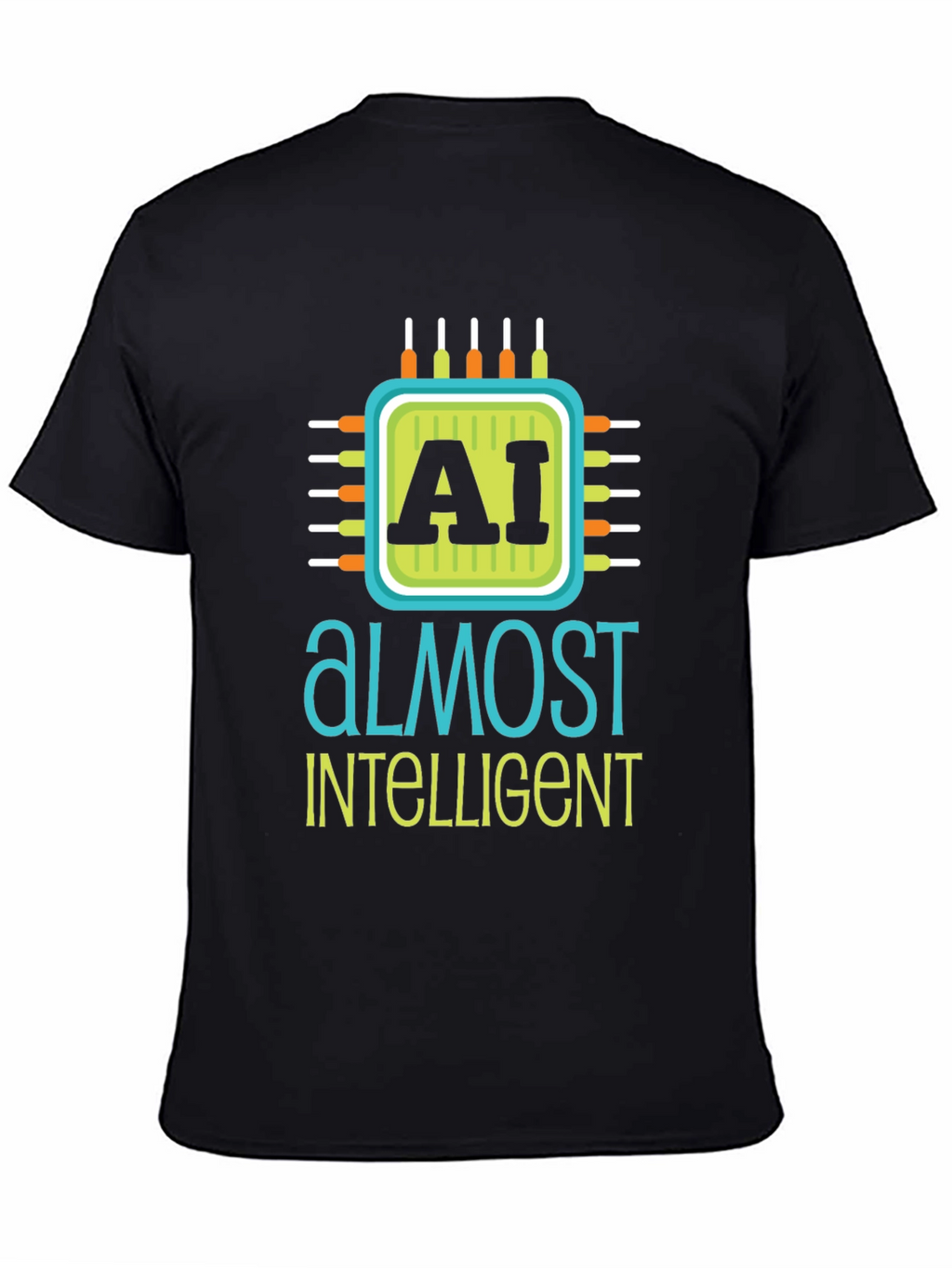 AI Almost Intelligent Black Graphic T-Shirt