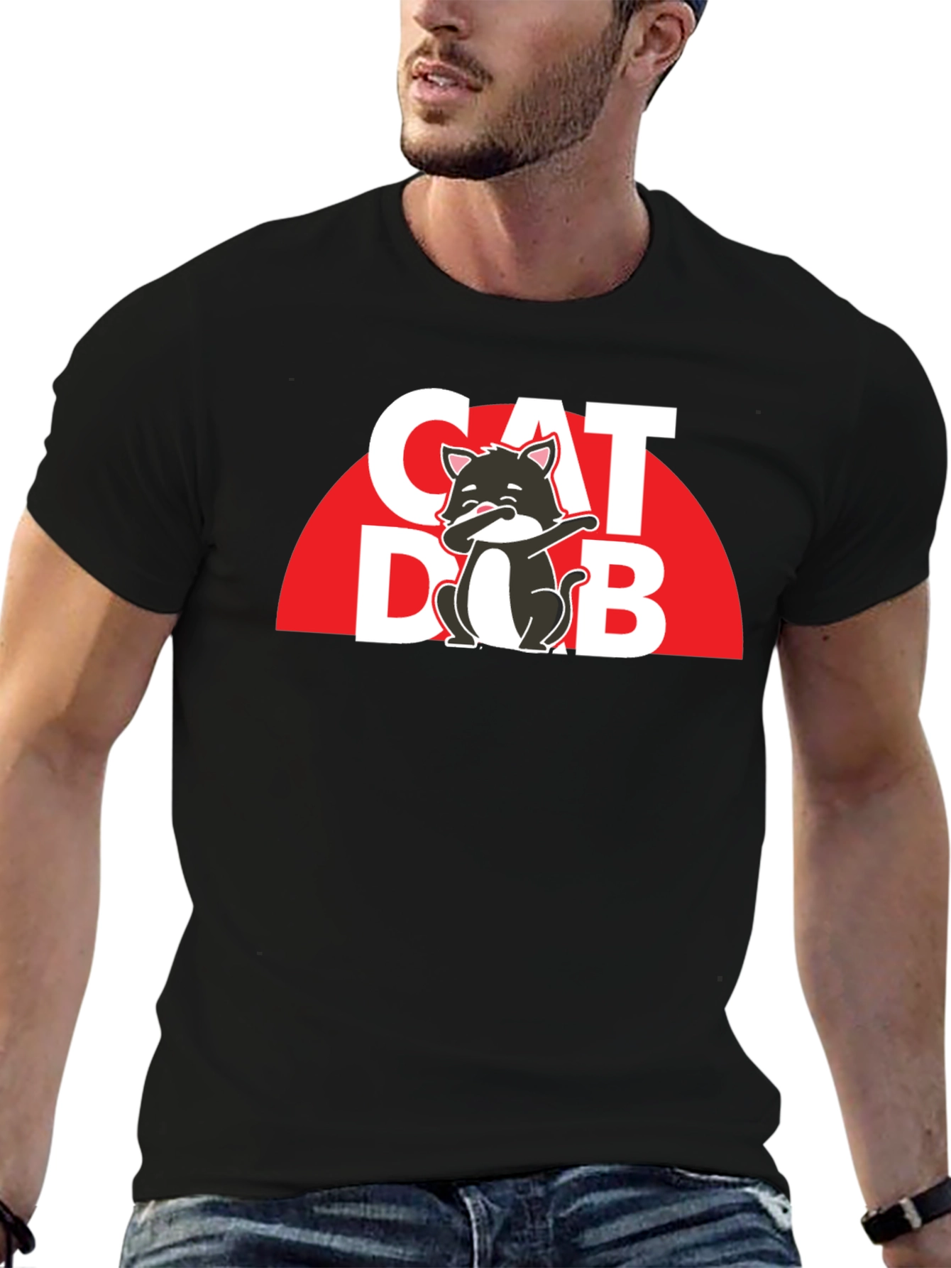 Cat Dab T-Shirt - Trendy Graphic Tee