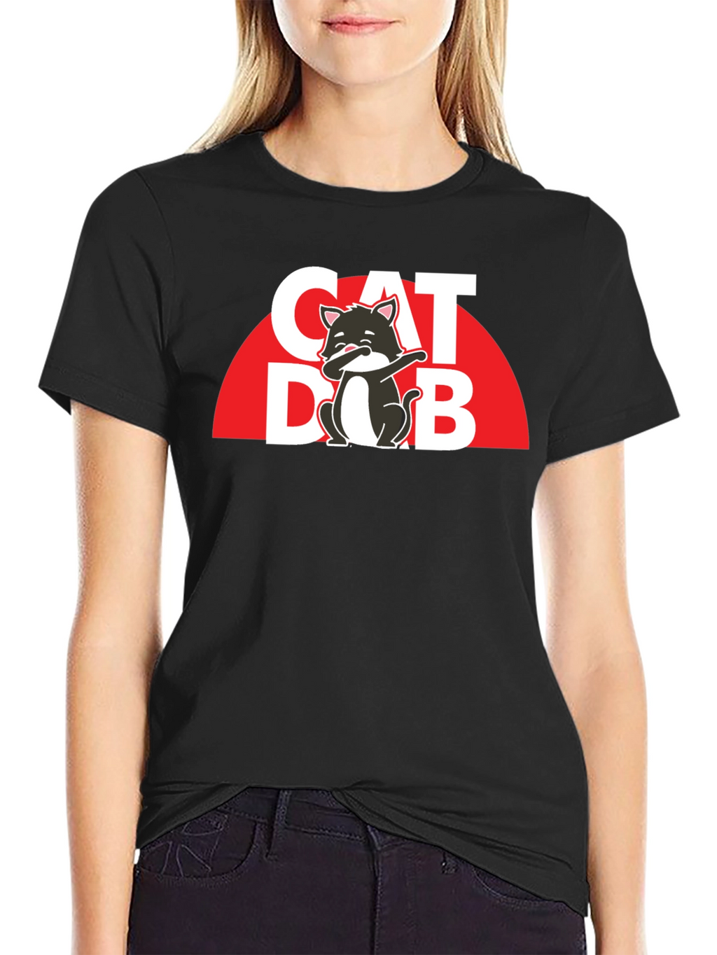 Cat Dab T-Shirt - Trendy Graphic Tee