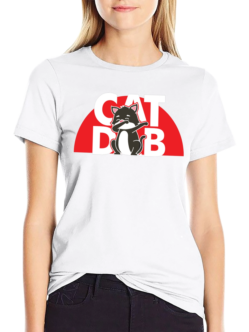 Cat Dab T-Shirt - Trendy Graphic Tee