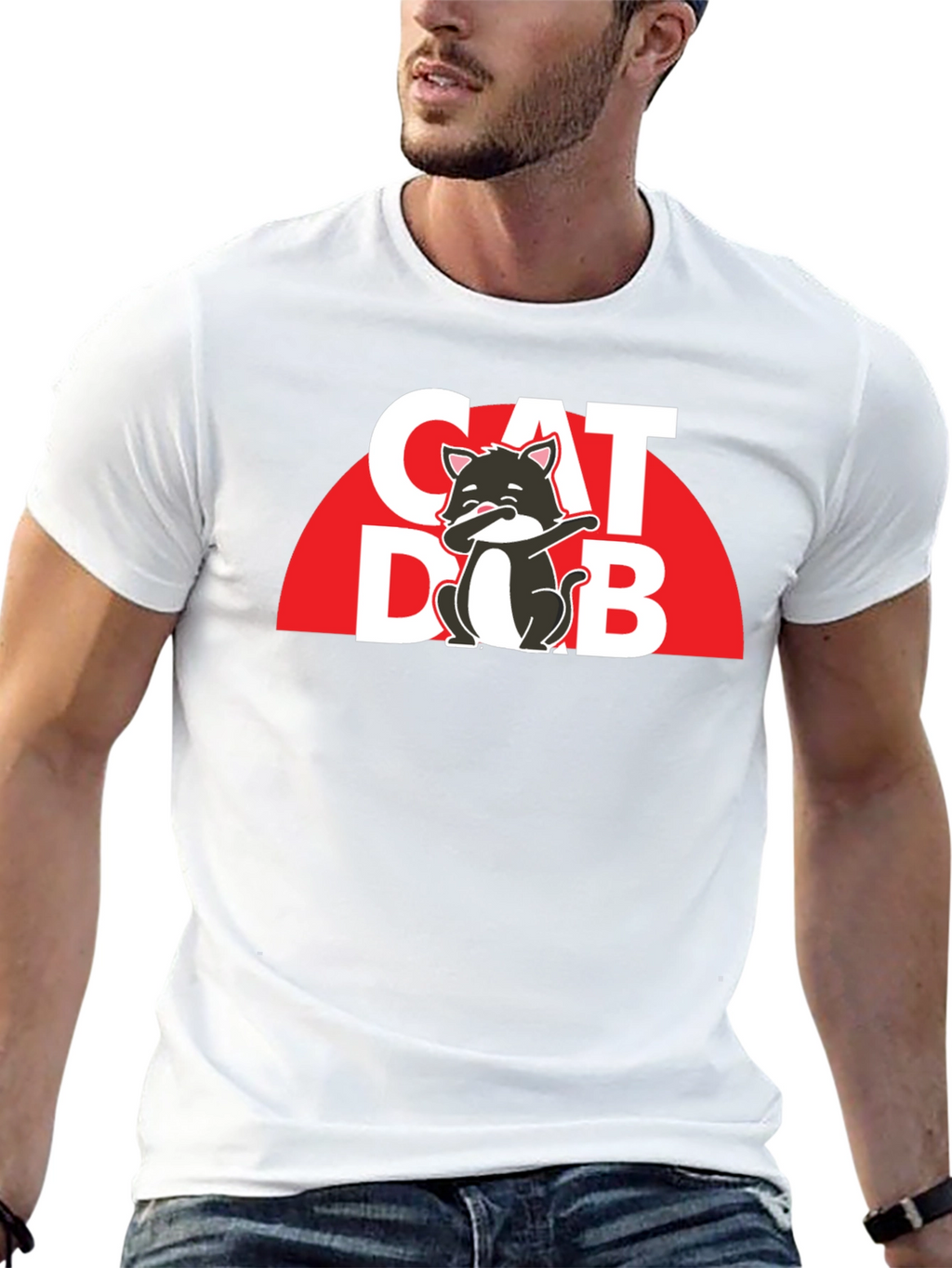 Cat Dab T-Shirt - Trendy Graphic Tee