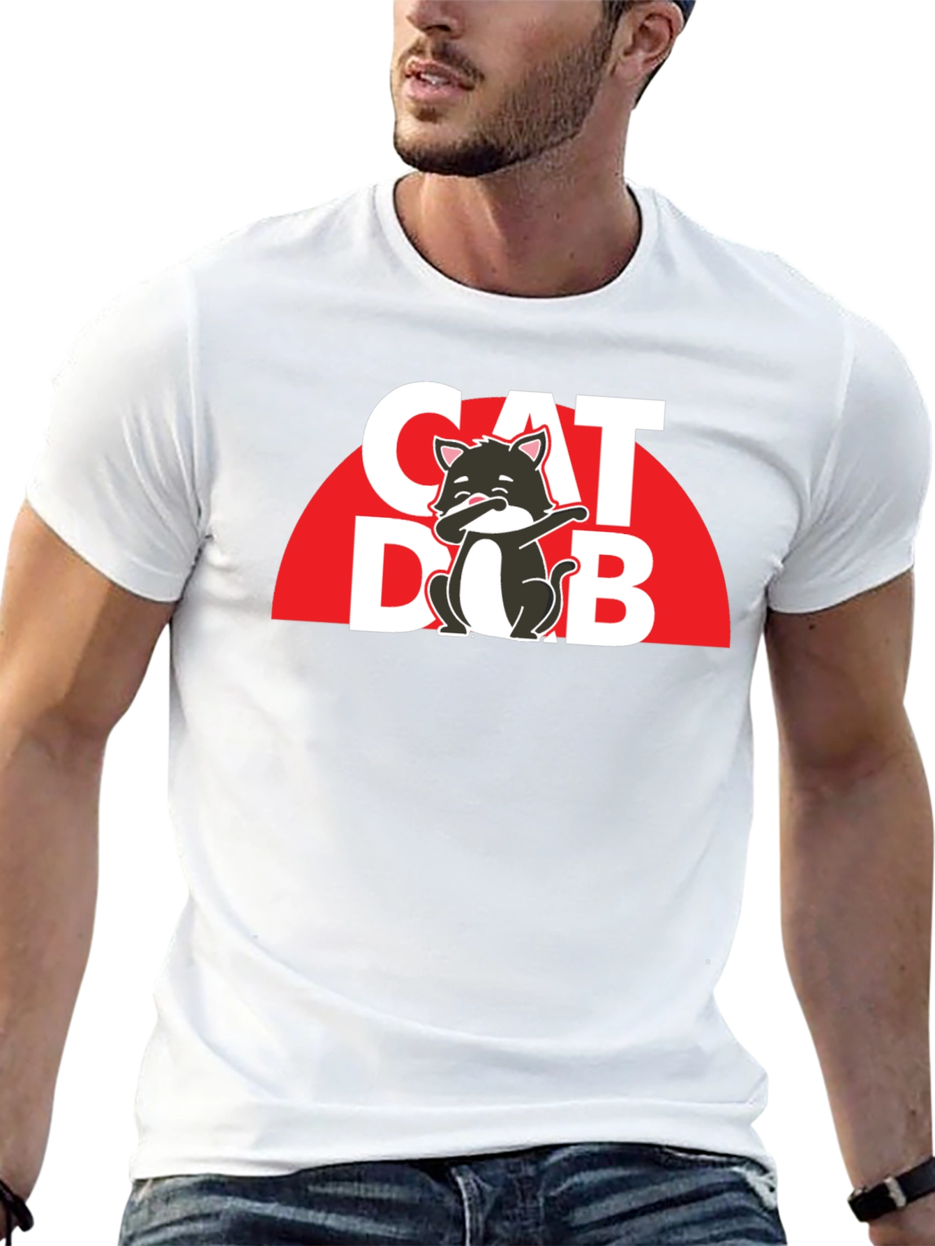 Cat Dab T-Shirt - Trendy Graphic Tee
