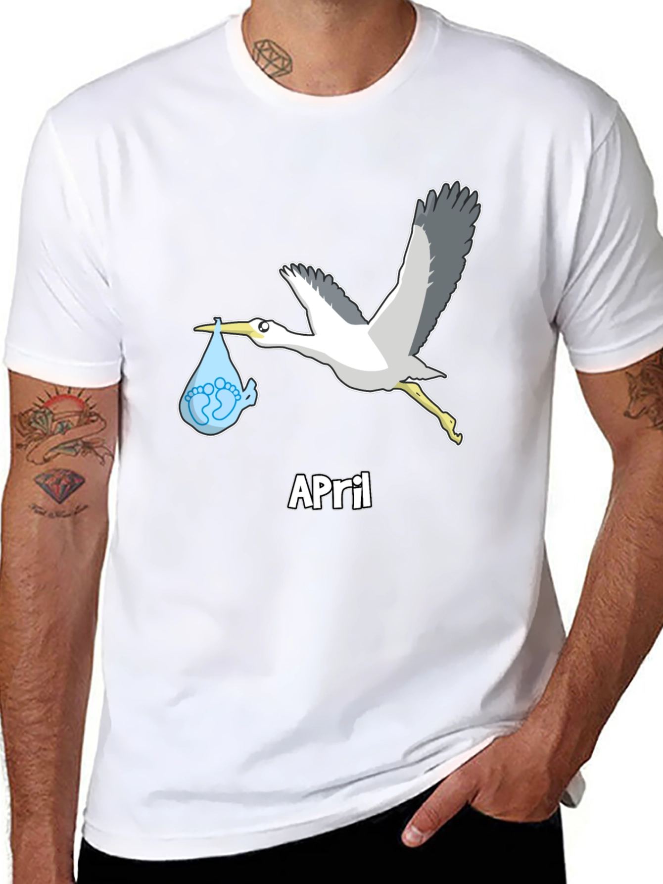 April Baby Stork Unisex T-Shirt