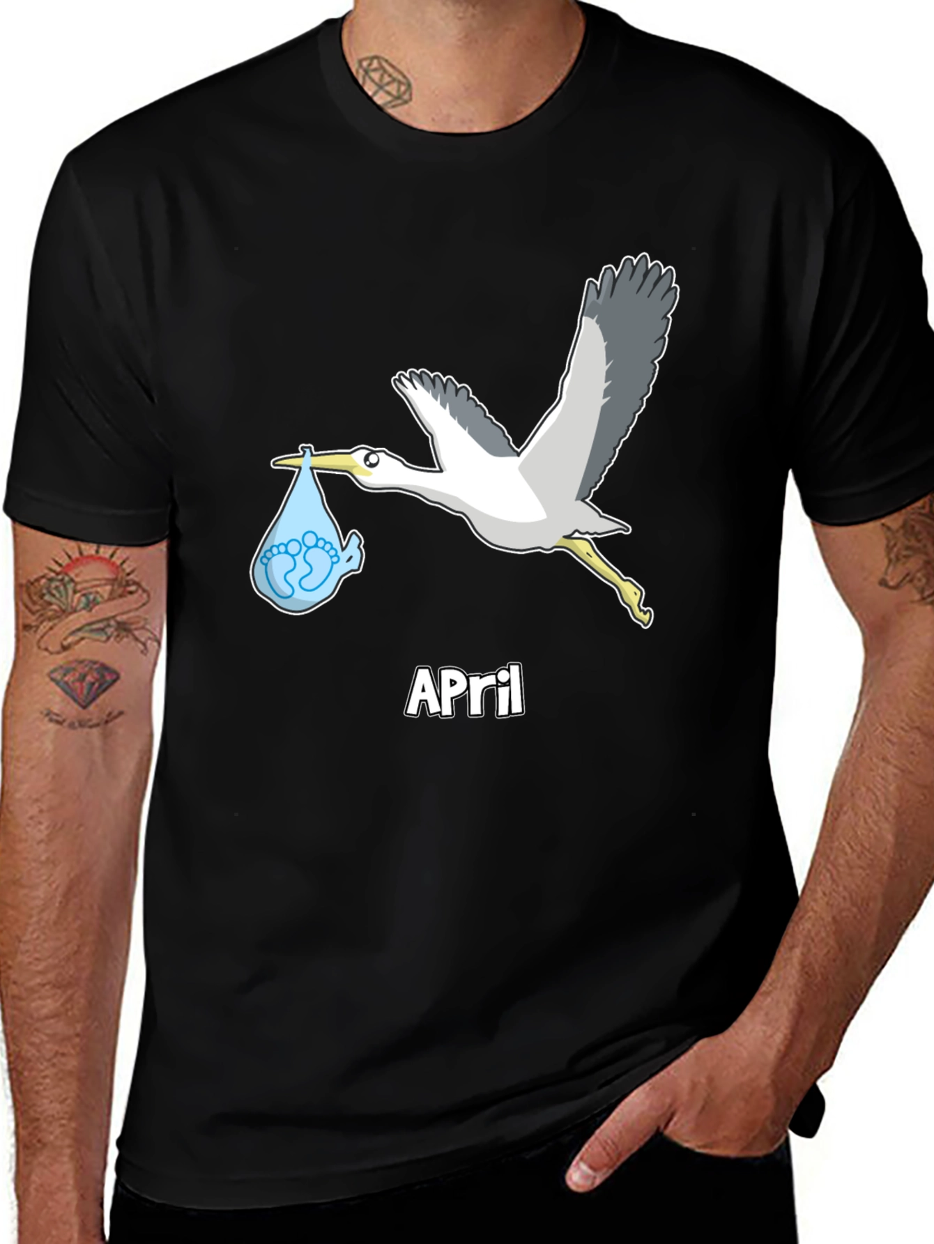 April Baby Stork Unisex T-Shirt