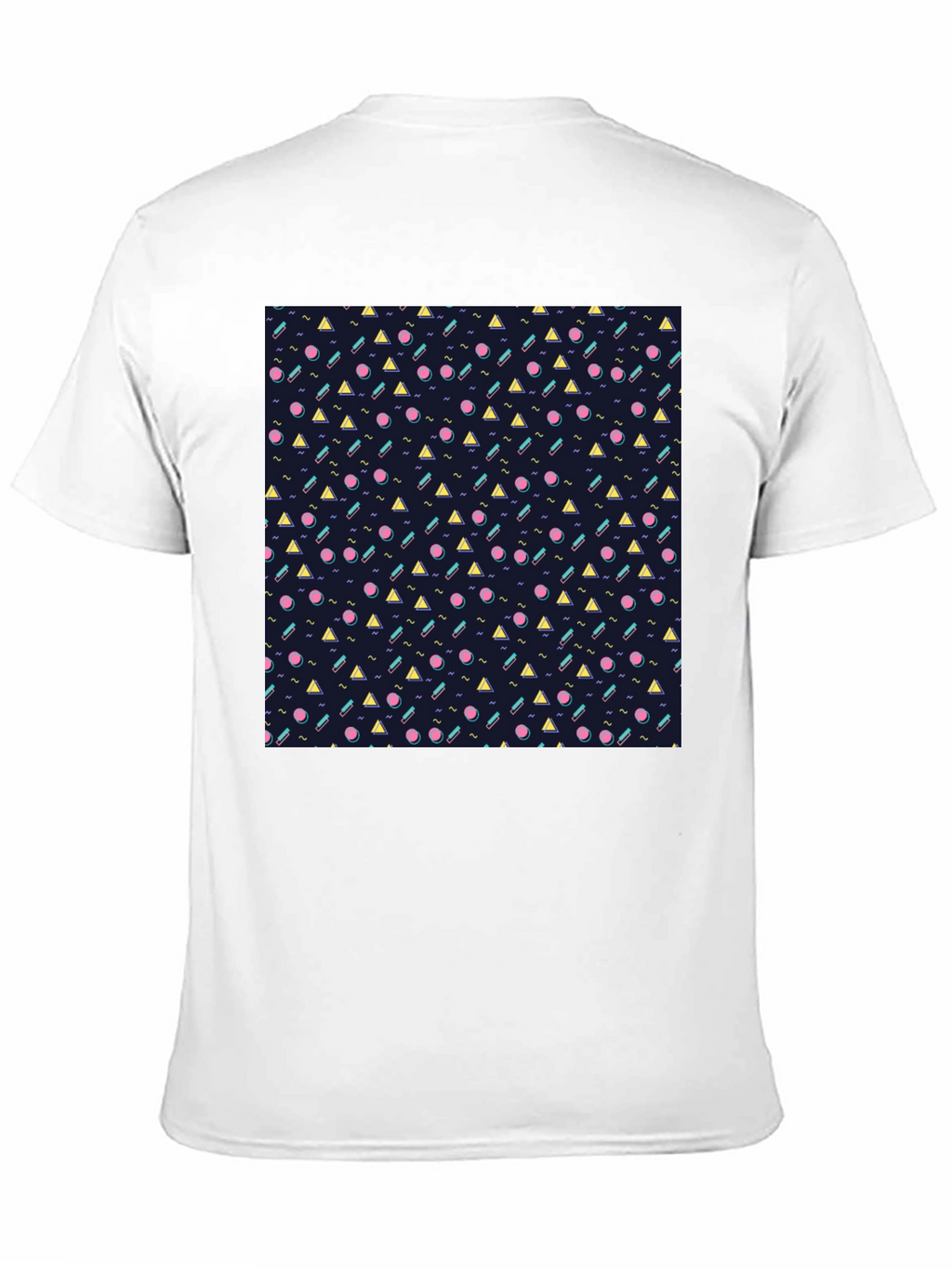 Retro Geometric Pattern Black T-Shirt
