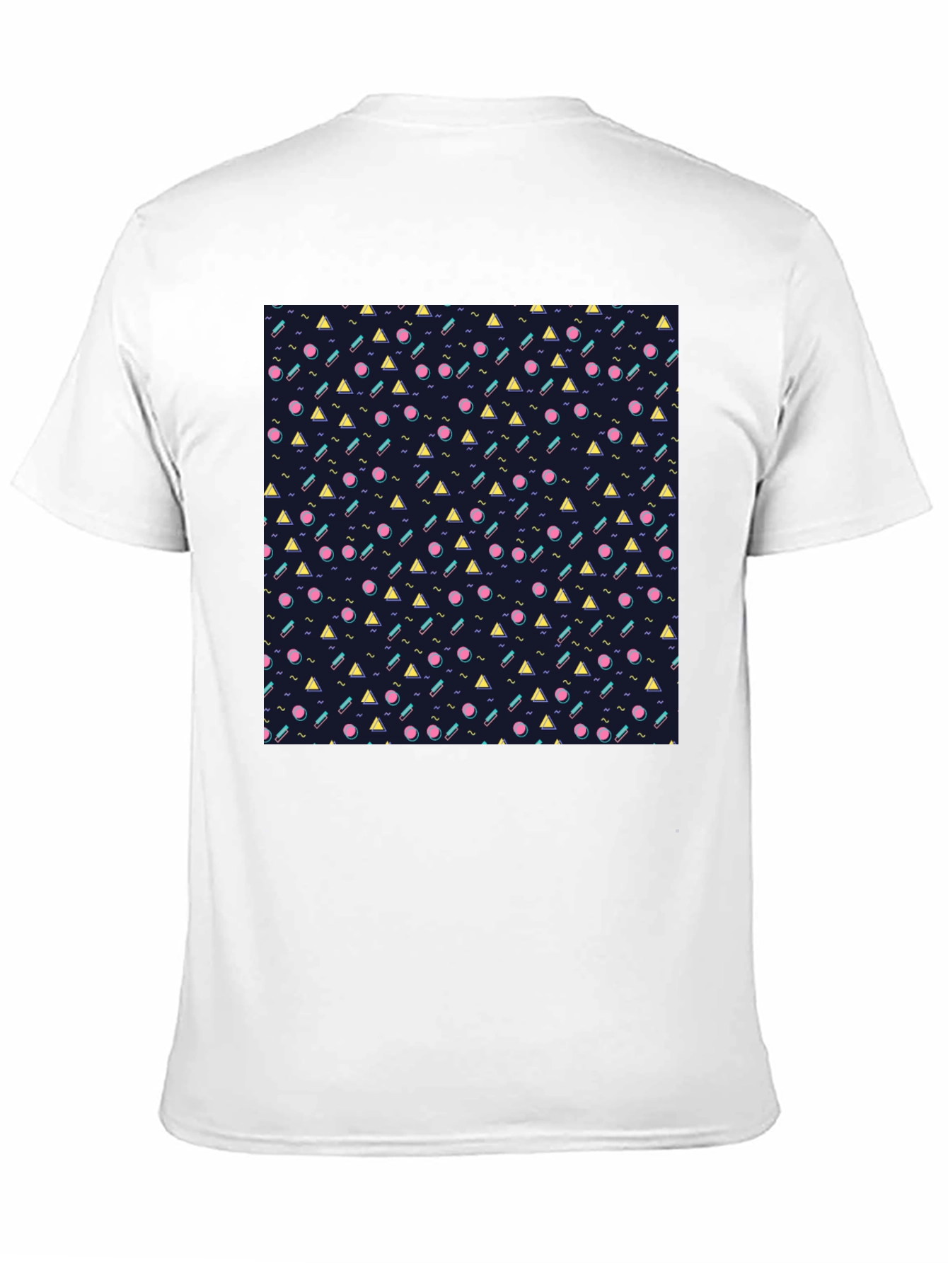 Retro Geometric Pattern Black T-Shirt