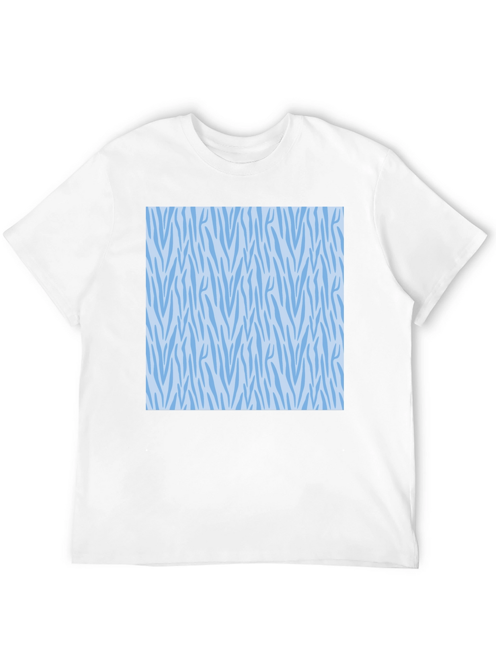 Stylish Black Tee with Blue Zebra Pattern