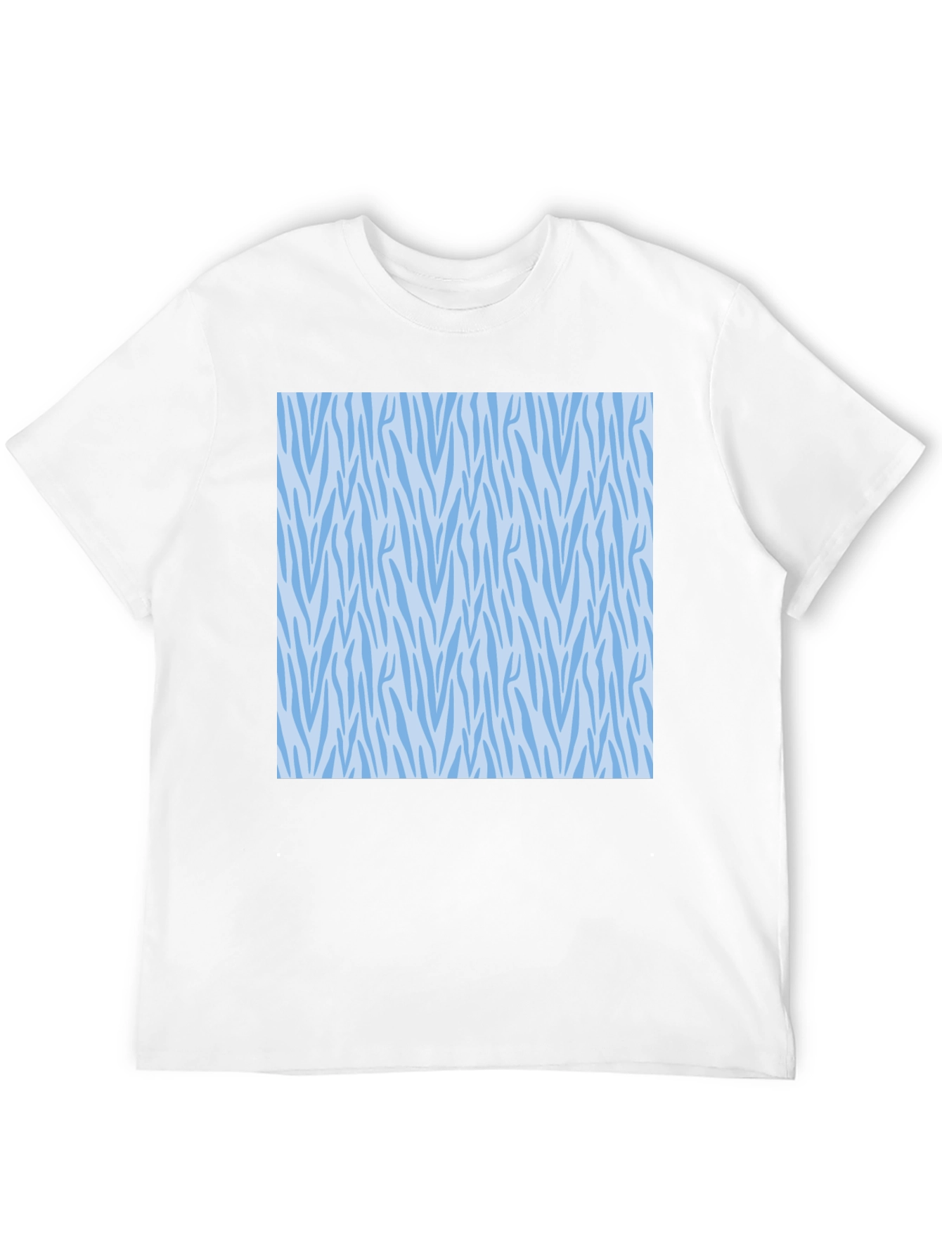 Stylish Black Tee with Blue Zebra Pattern