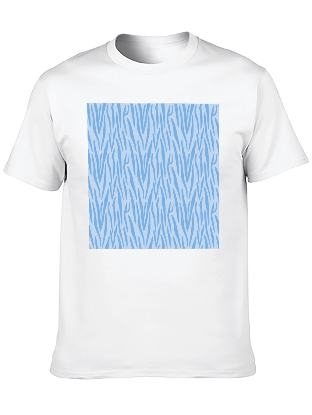Stylish Black Tee with Blue Zebra Pattern