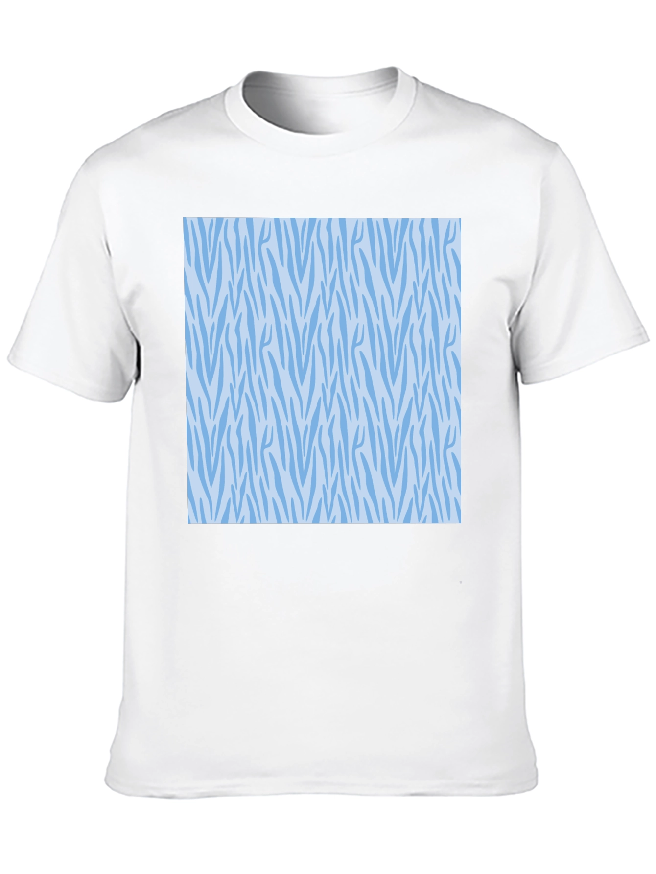 Stylish Black Tee with Blue Zebra Pattern
