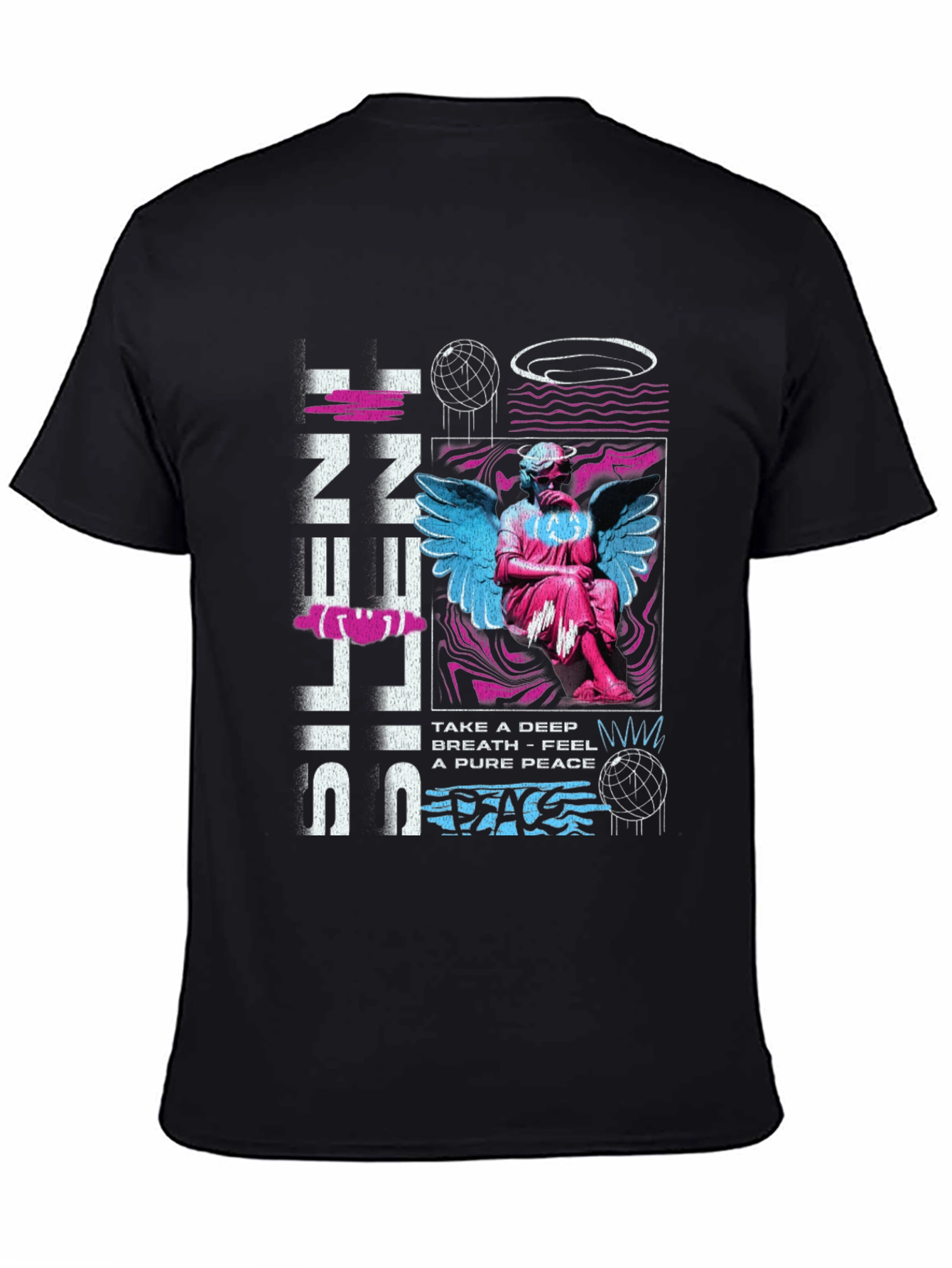 Silent Peace T-Shirt: Angel Graphic Tee