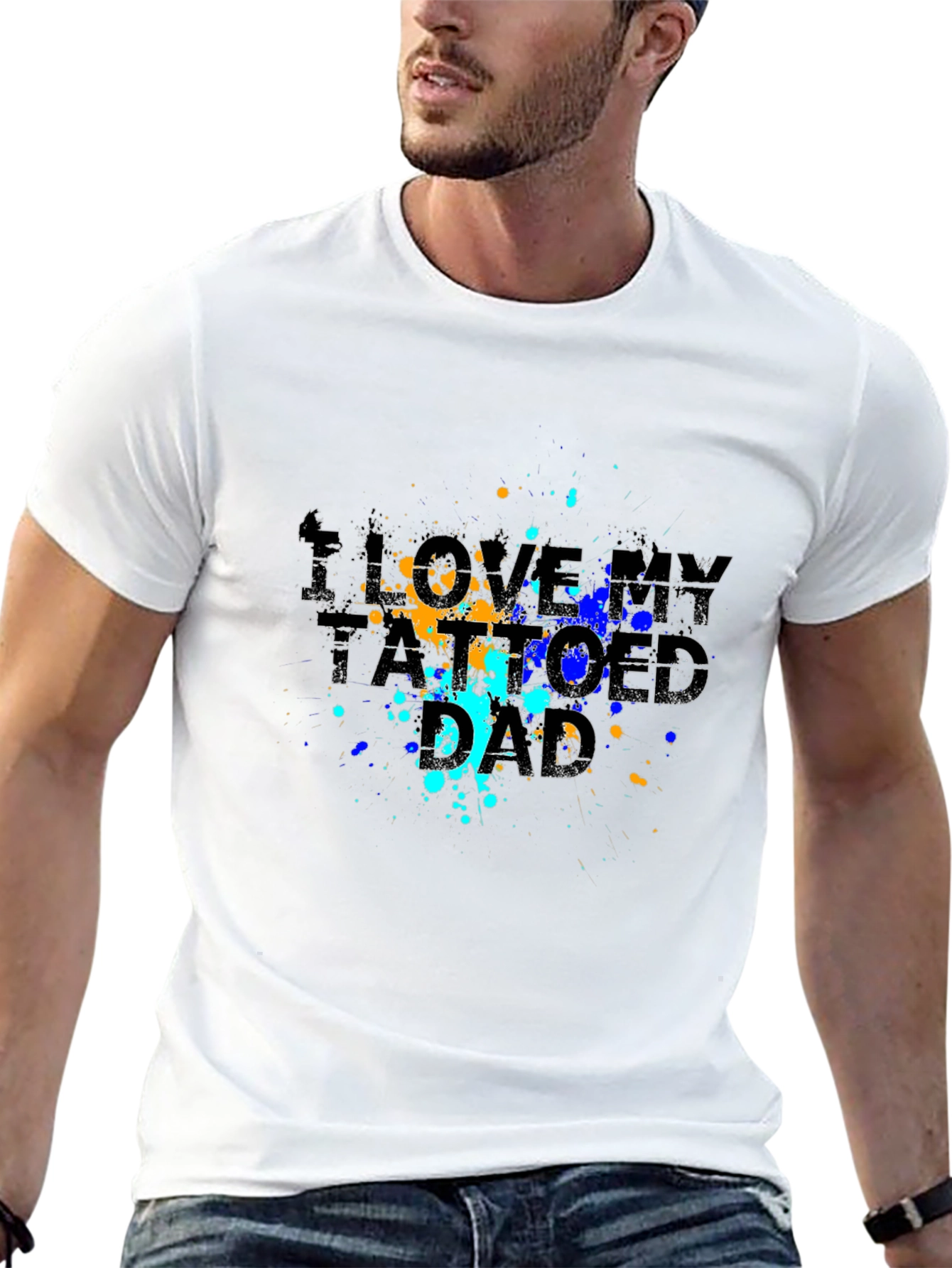 I Love My Tattooed Dad Graphic Tee - Black