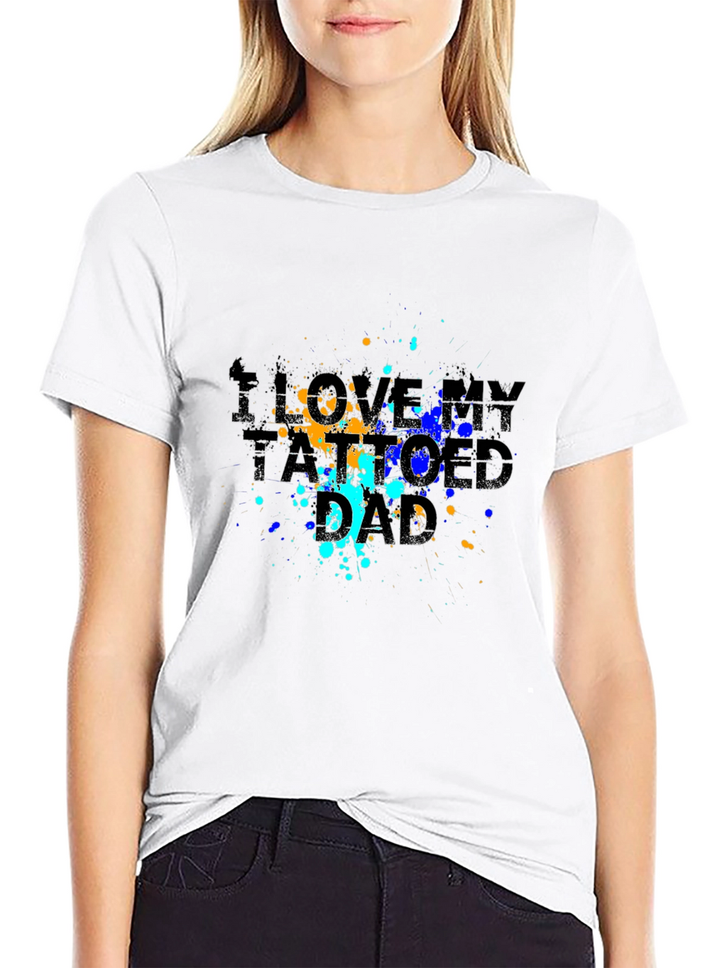 I Love My Tattooed Dad Graphic Tee - Black