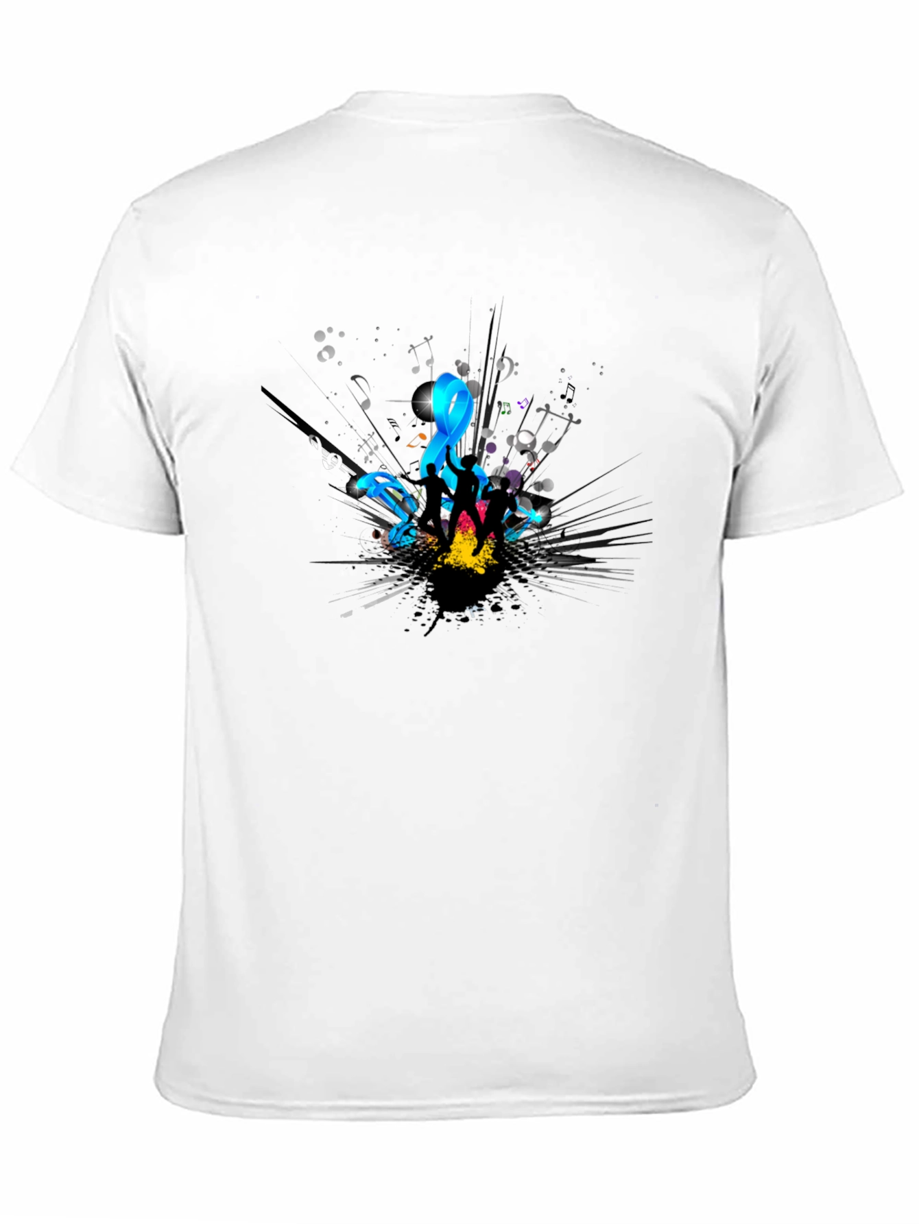 Stylish Black T-Shirt with Music Design