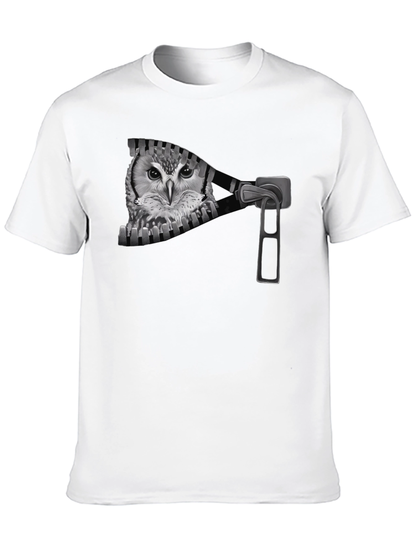 Owl Zip T-Shirt - Mens Graphic Tee